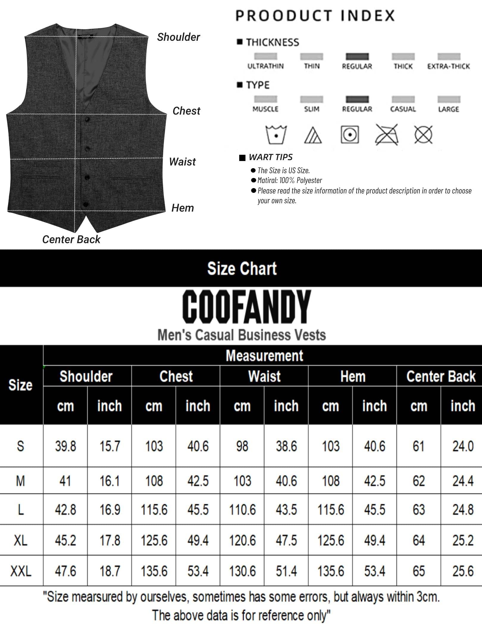 COOFANDY Men's Slim Fit Casual Business Vest - Lightweight Waistcoat for Office, Wedding & Formal Events | Breathable & Comfortable Suit Vest for Professional & Smart Casual Outfits