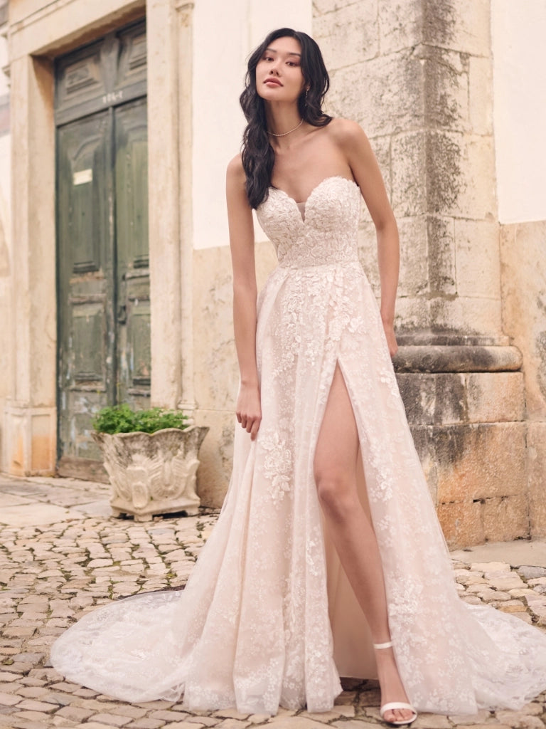 Maggie Sottero Chelsea Wedding Dress - Elegant Lace Bridal Gown for Bride, Perfect for Church Ceremony & Beach Weddings