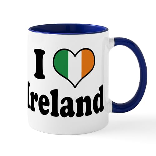 White/Navy Inside - I Love Ireland Tricolor Mug
