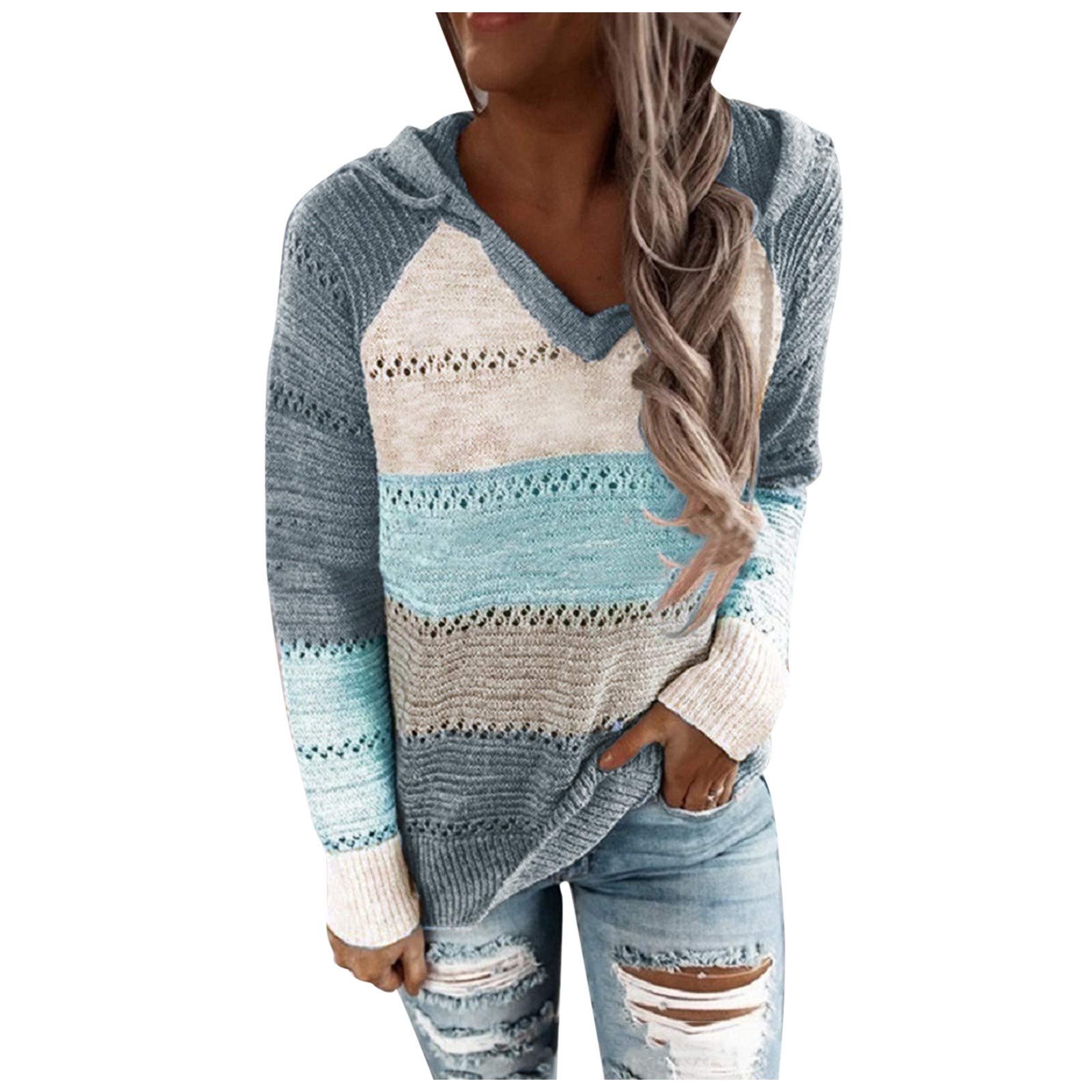 Women's V-Neck Knit Sweater Pullover - Long Sleeve Casual Tops & Jumper Blouse for Fall & Winter | Cozy Office Wear, Date Night Outfits, Layering Essentials
