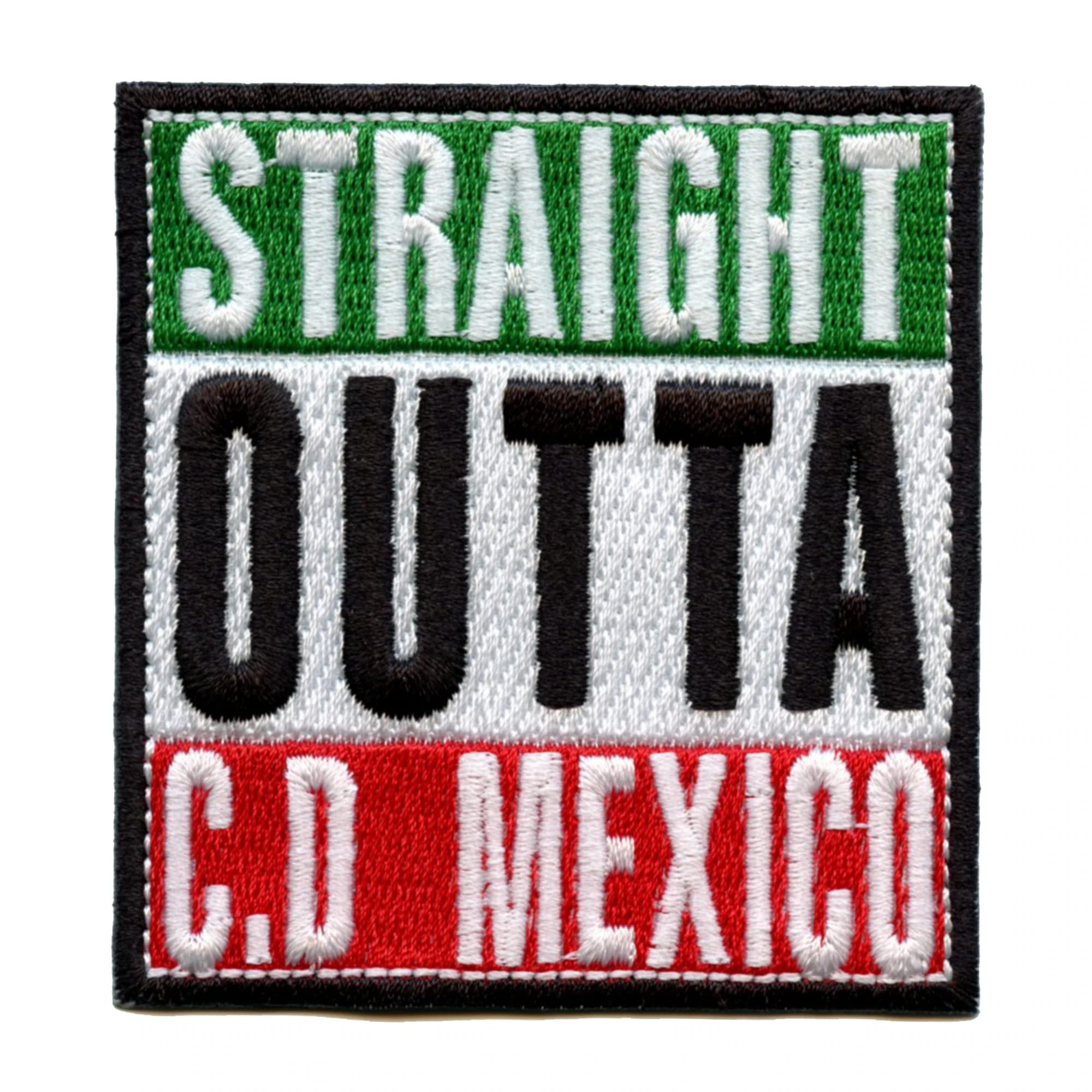 Straight Outta C.D Mexico City Embroidered Iron On Patch for Jackets, Bags & DIY Crafts - Vintage Style Sew-On Badge for Denim, Backpacks & Clothing Customization