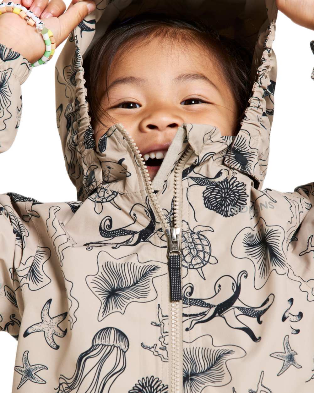 Didriksons Kids Norma Printed Waterproof Jacket - Lightweight Windproof Raincoat for Outdoor Play & School Activities