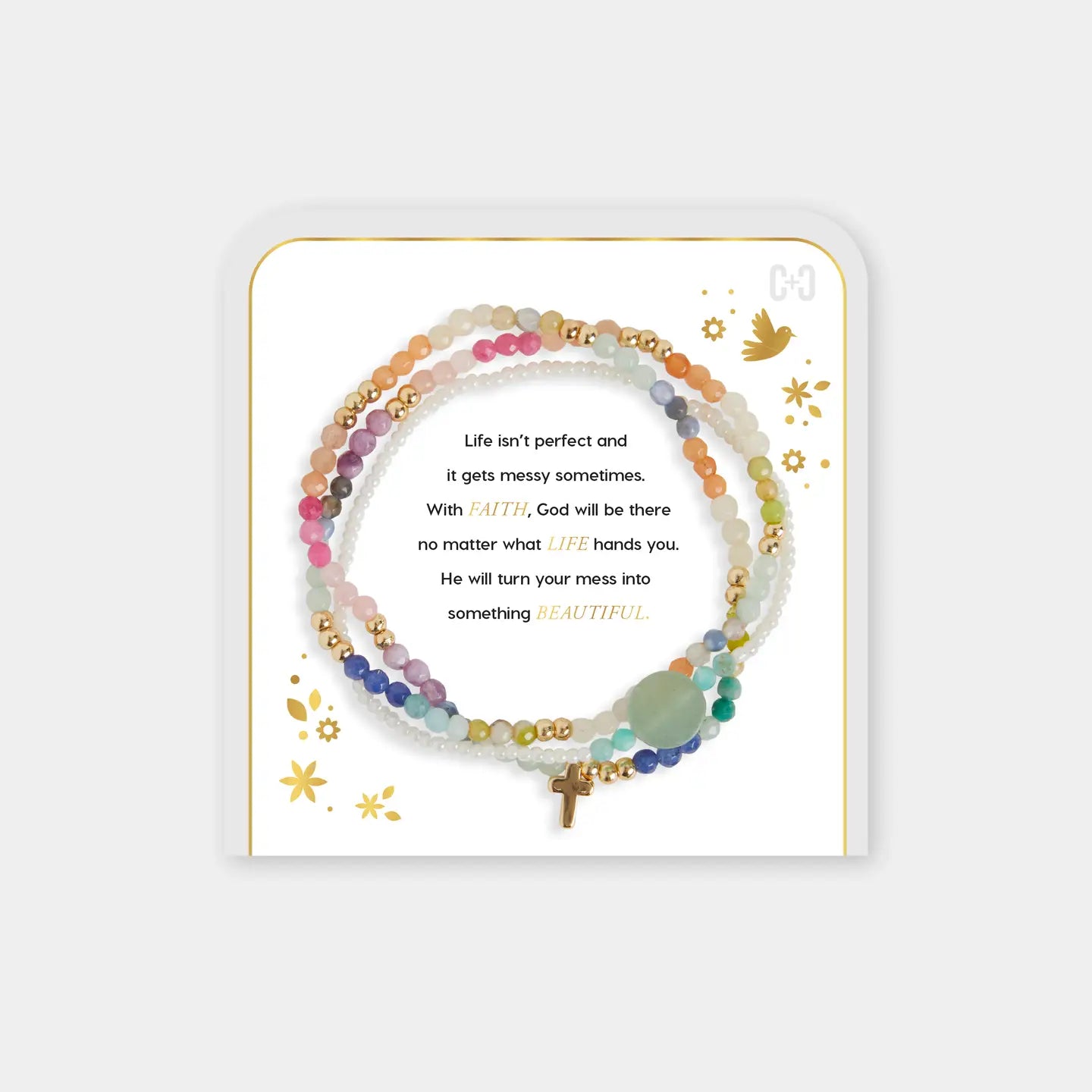 Gold Messy Life Charm Bracelet - Trendy Boho Jewelry for Women | Perfect for Easter Gifts, Everyday Wear & Special Occasions