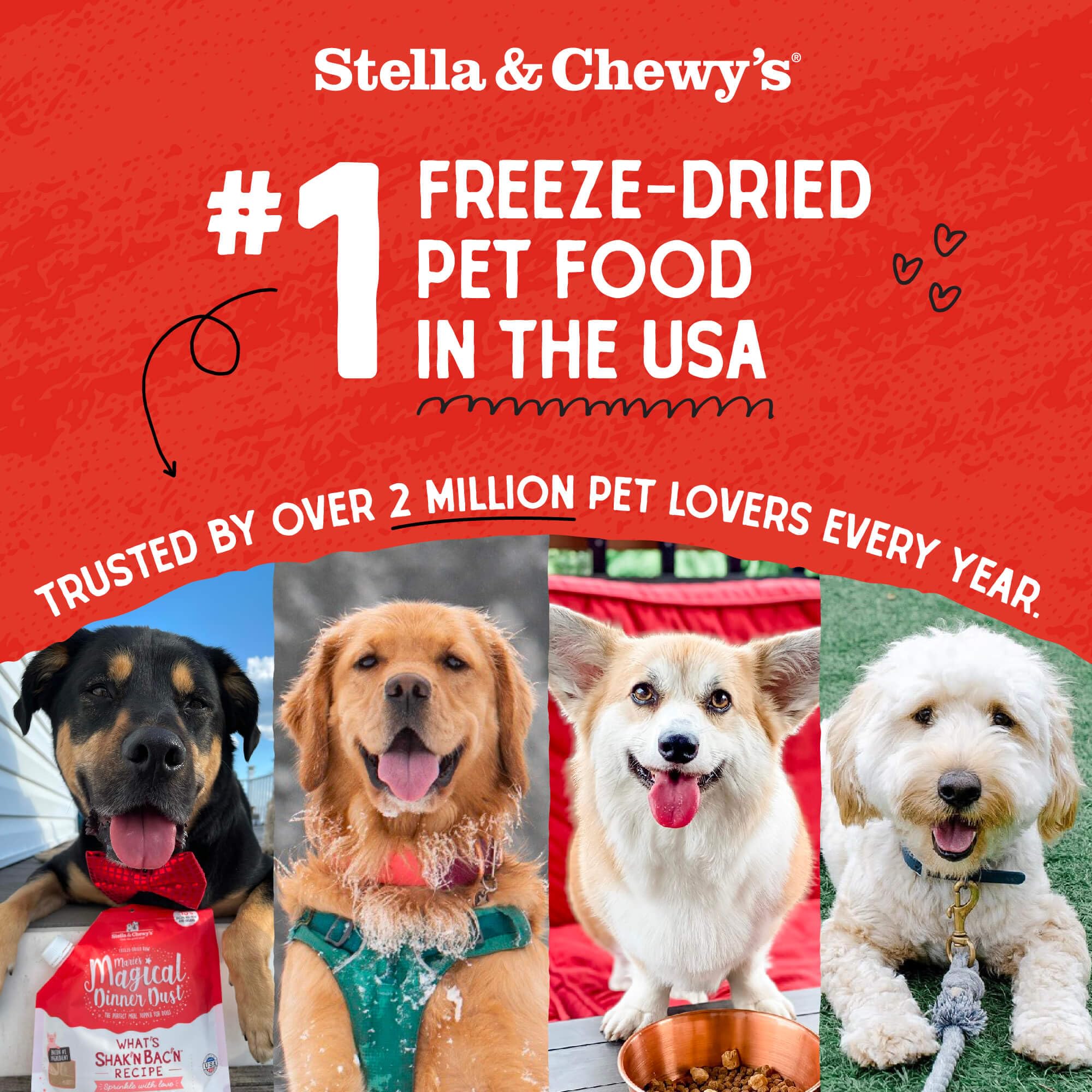 Stella & Chewy's Freeze-Dried Raw Chicken Dog Food Topper - 95% Cage-Free Chicken with Organs & Bone - Grain-Free Meal Mixer for Picky Eaters - 3.5oz - Perfect for Kibble Topping, Raw Diet Transition & Digestive Health