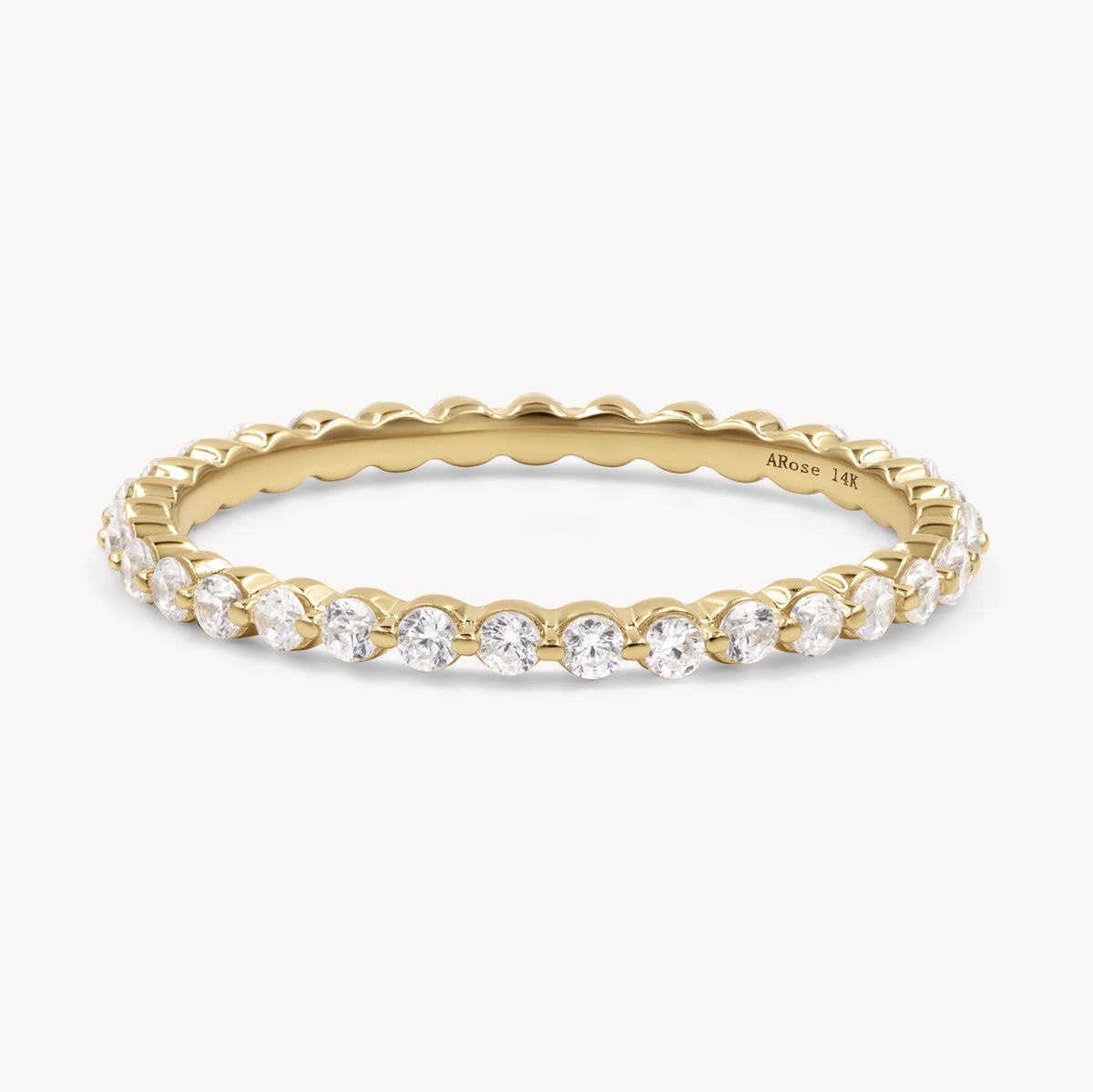 Floating Eternity Diamond Band Ring for Women - 14K Gold or Platinum Wedding & Anniversary Jewelry Gift - Perfect for Bridal, Engagement & Special Occasions