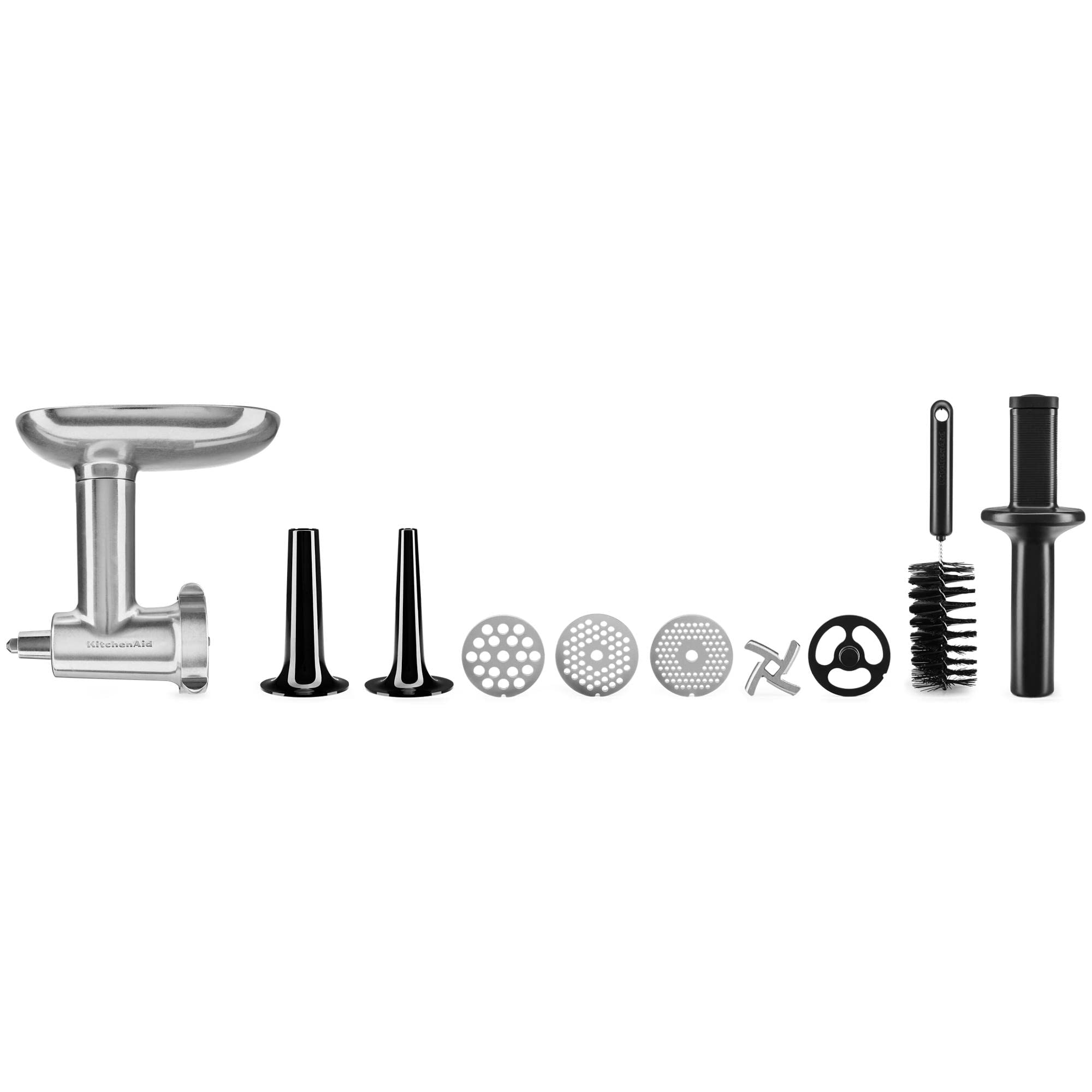 KitchenAid KSMPDX 5-Piece Pasta Deluxe Set Stand Mixer Attachment & KSMMGA Metal Food Grinder Attachment - Stainless Steel & Silver - Perfect for Homemade Pasta, Sausages, and Fresh Ground Meats