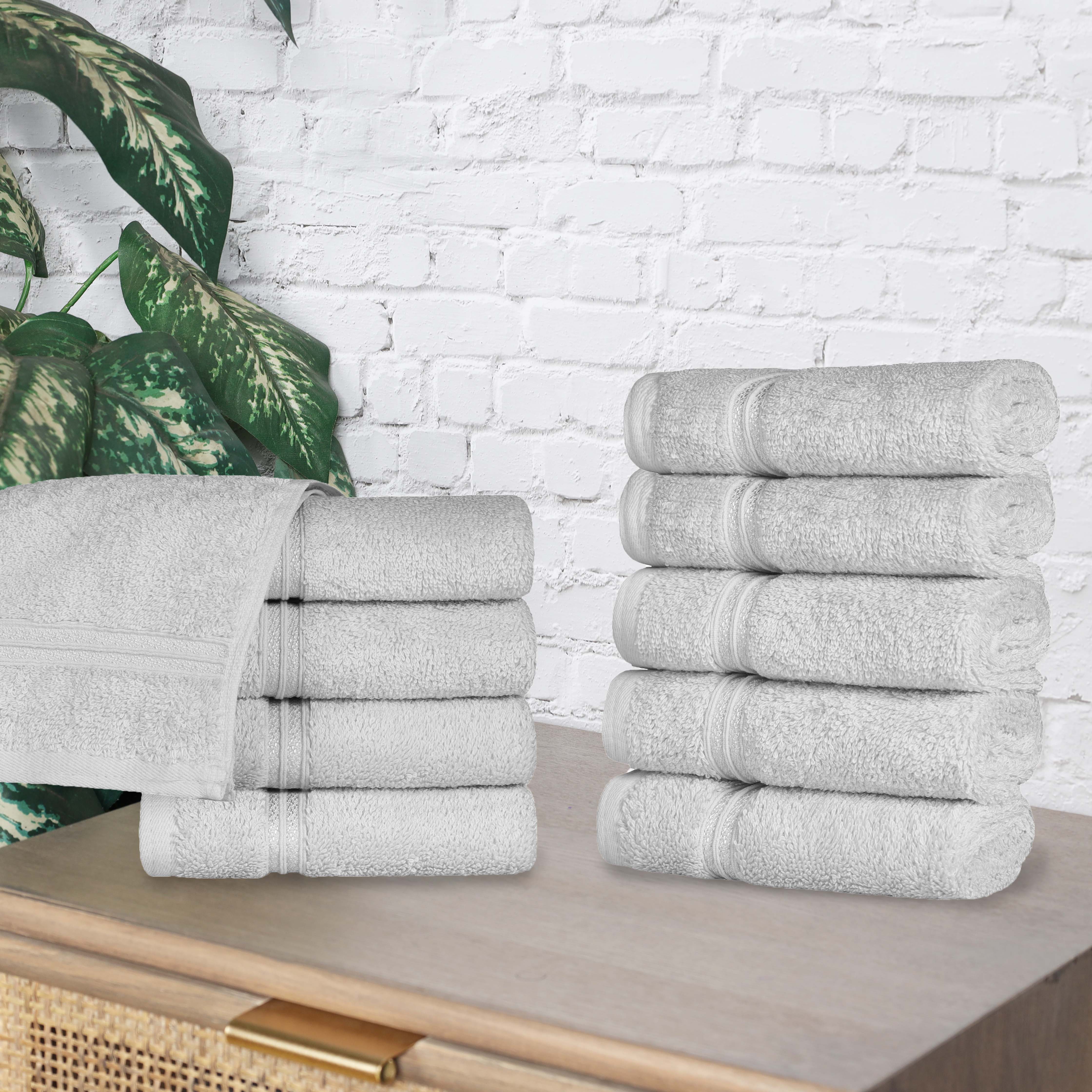 Premium Egyptian Cotton Face Towels - Ultra Soft & Highly Absorbent Bath Towel Set of 10 | Gentle for Sensitive Skin, Perfect for Spa, Gym & Luxury Bathroom Essentials