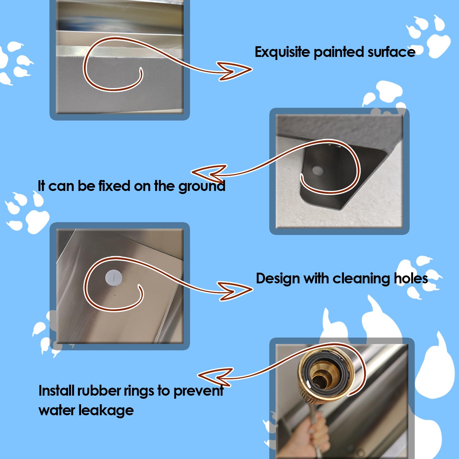 Automatic Livestock Water Trough - 304 Stainless Steel Animal Water Dispenser with Float Valve Kit for Dogs, Horses, Pigs, Cows (39.3