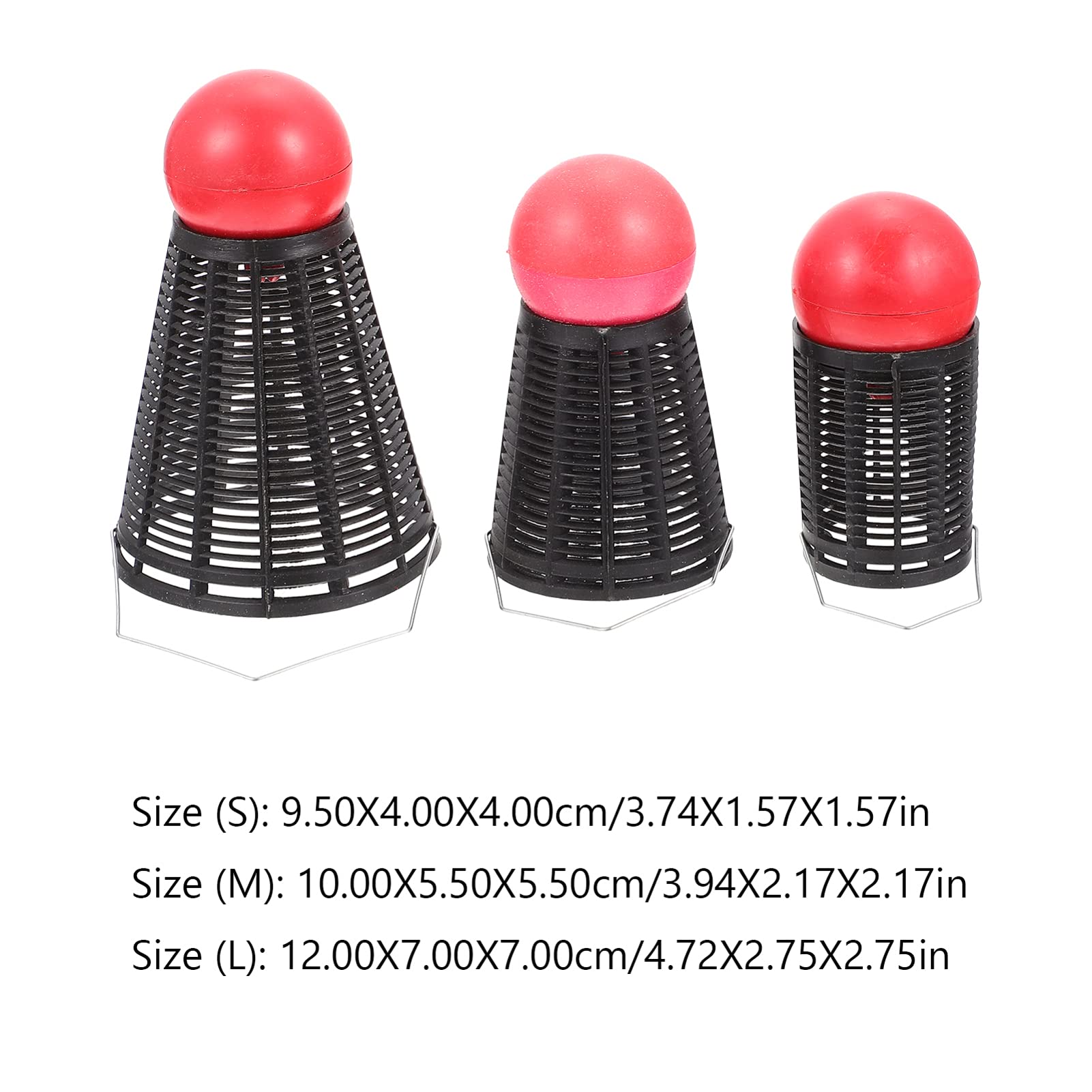 LIOOBO 3-Piece Badminton-Shaped Fishing Bait Feeder Set - Plastic Lure Cage & Bait Thrower for Freshwater & Saltwater Fishing - Perfect for Carp, Catfish, and Bass Fishing Trips