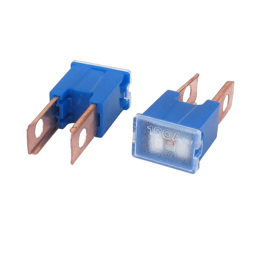 uxcell 100A 32V Male PAL Slow Blow Fuse (2Pcs, Blue) - Automotive & Marine Electrical Protection for Circuit Breakers, Power Supplies & Battery Systems