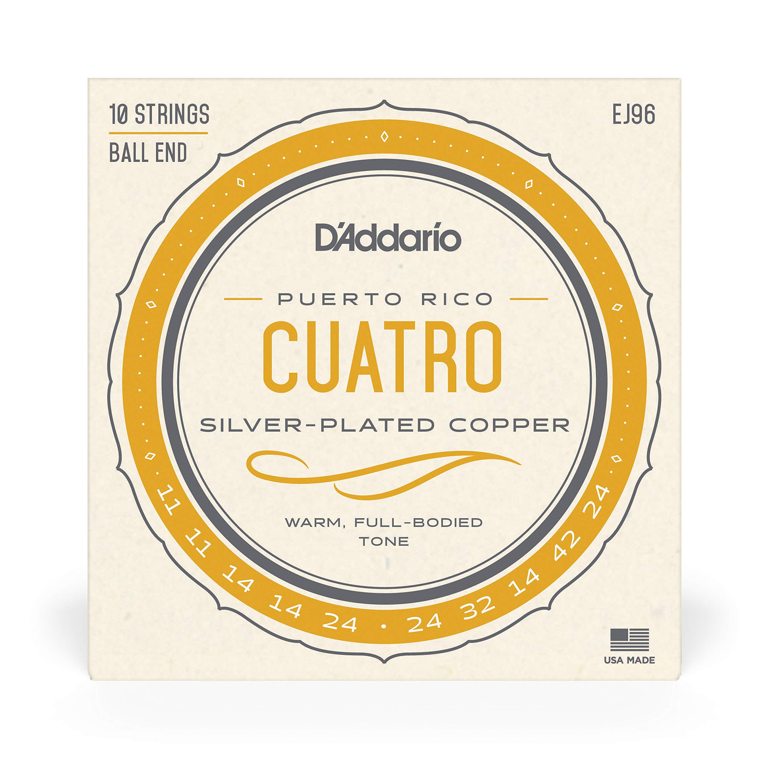 D'Addario EJ96 Cuatro Strings for Puerto Rico - High-Quality Nylon Strings for Traditional Cuatro Music | Perfect for Folk, Latin, and Classical Performances