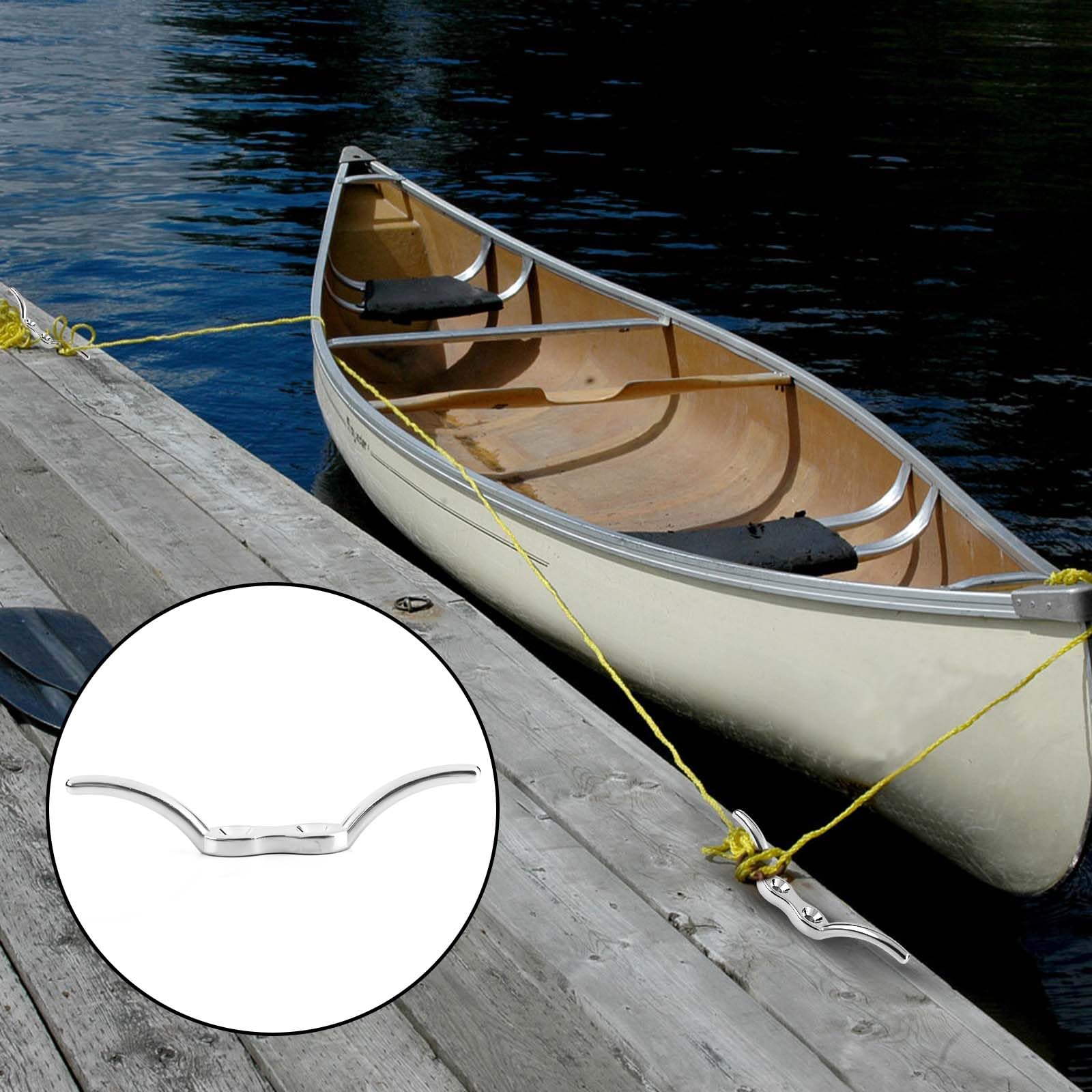 4.41 Inch 316 Stainless Steel Heavy Duty Boat Tie Down Cleats - Marine Grade Dock Cleat for Kayak, Yacht & Watercraft Rope Anchoring - Perfect for Deck Hardware & Boat Accessories