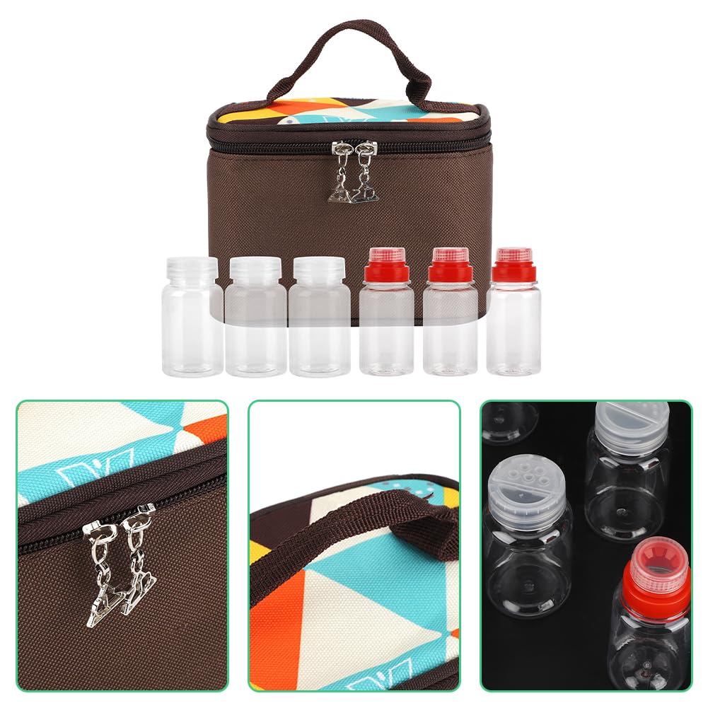 Portable Travel Spice Containers Set - 6 Leak-Proof Seasoning Jars with Lids for Camping, Backpacking, BBQ & Outdoor Cooking | Compact Dry Herb & Condiment Storage for Kitchen, Picnic & Hiking Accessories