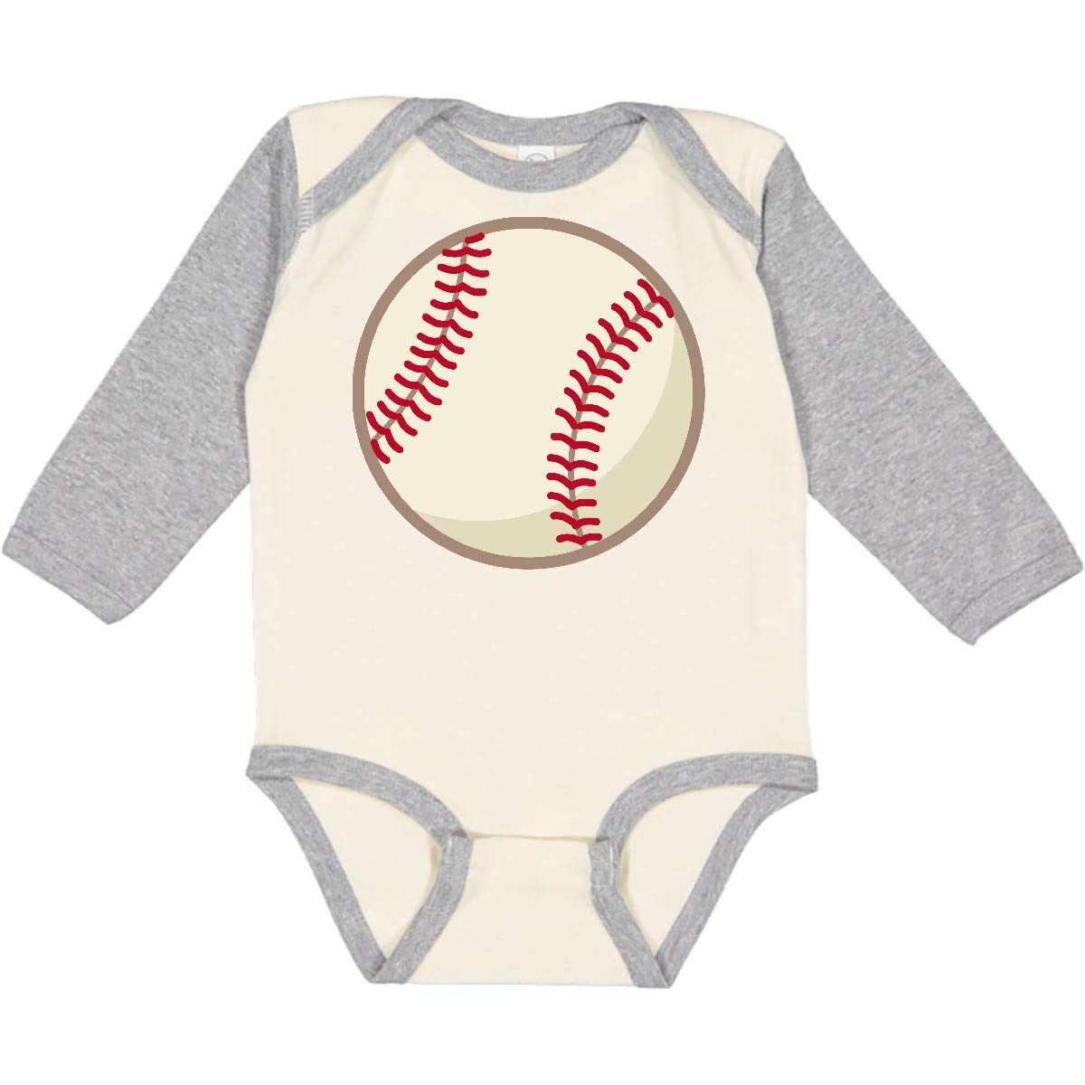 Inktastic Baseball Sports Ball Long Sleeve Baby Bodysuit - Soft Cotton Infant Romper for Boys & Girls - Perfect for Game Day, Sports Themed Parties & Casual Outfits