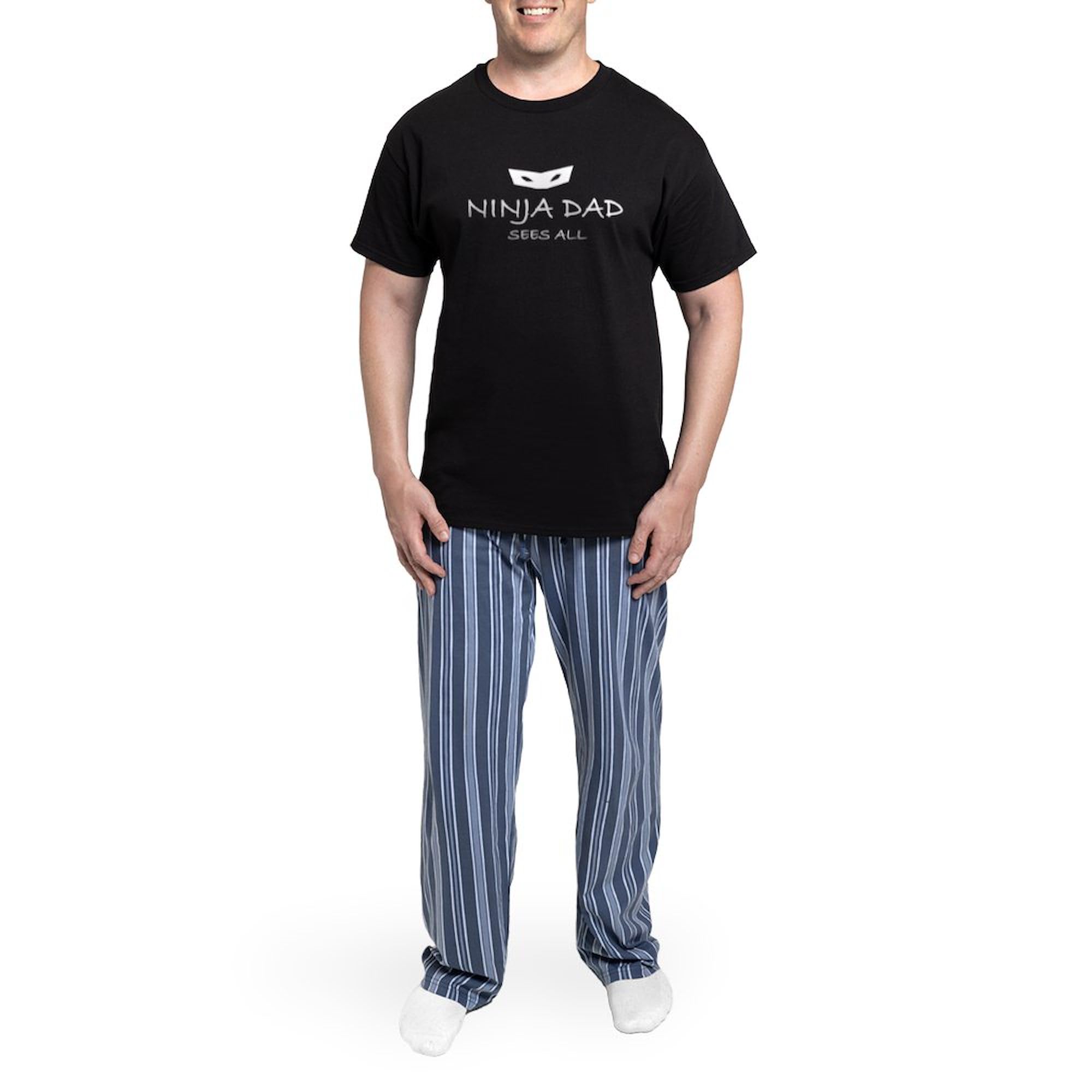 Ninja Dad Men's Dark Pajama Set - 2-Piece Lounge & Sleepwear for Fathers - Perfect for Relaxing at Home, Lounging & Family Movie Nights