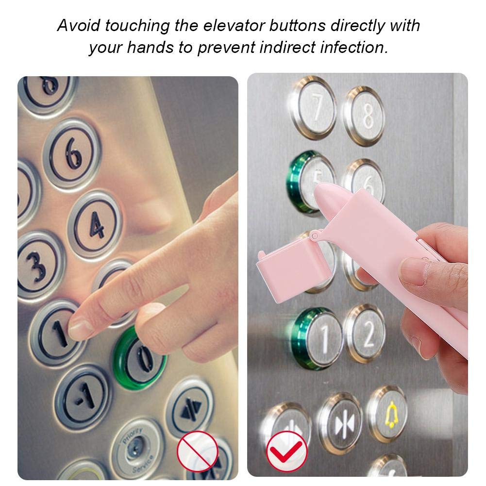 No-Touch Door Opener - Contactless Safety Tool for Elevator Buttons & Public Doors | EDC Keychain Hook for Hands-Free Access | Perfect for Offices, Hospitals & Schools