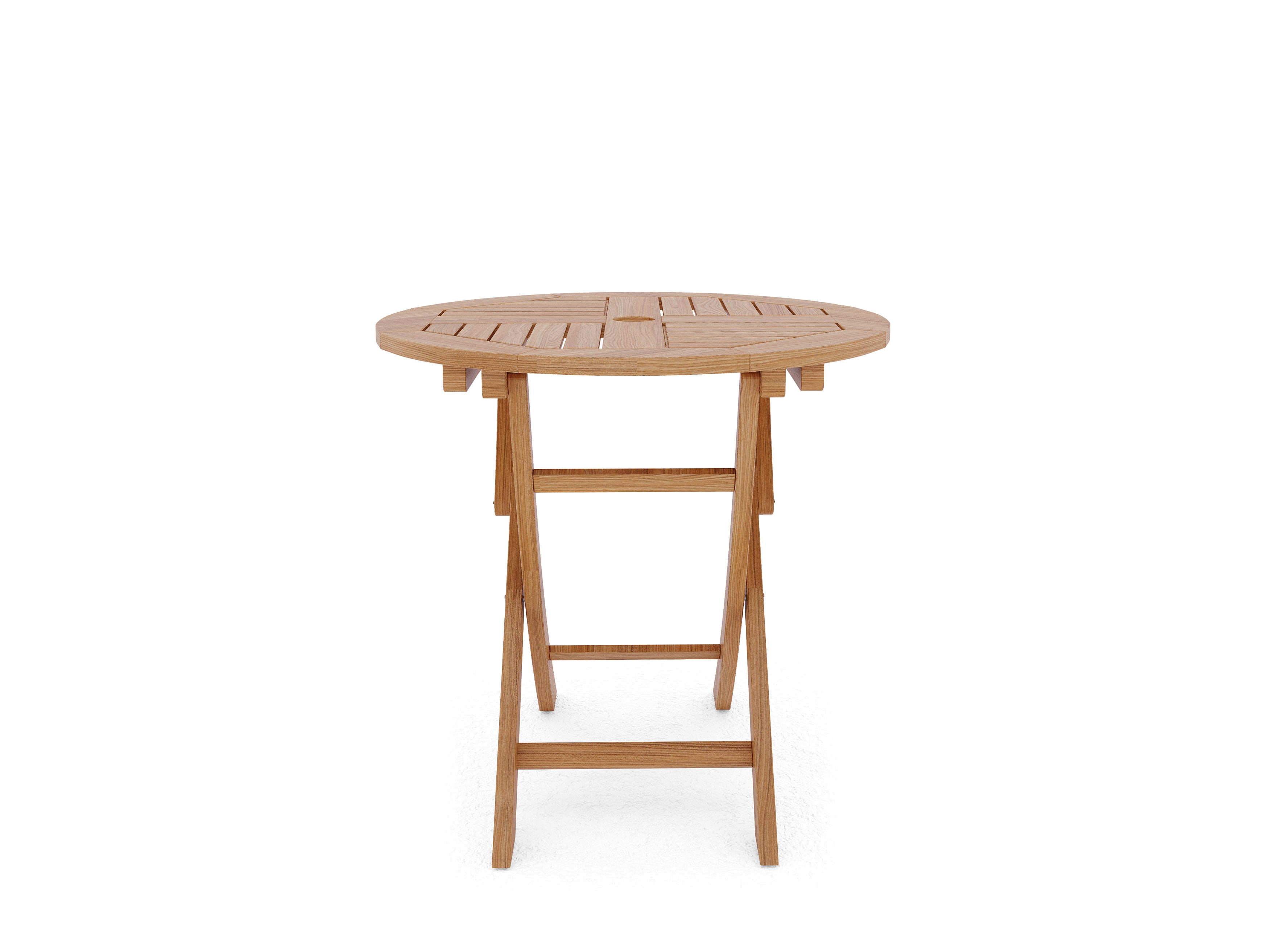 Premium 3-Piece Round Teak Outdoor Bistro Set - Folding Table & Chairs in Taupe | Patio, Garden, Balcony Dining Furniture for Small Spaces