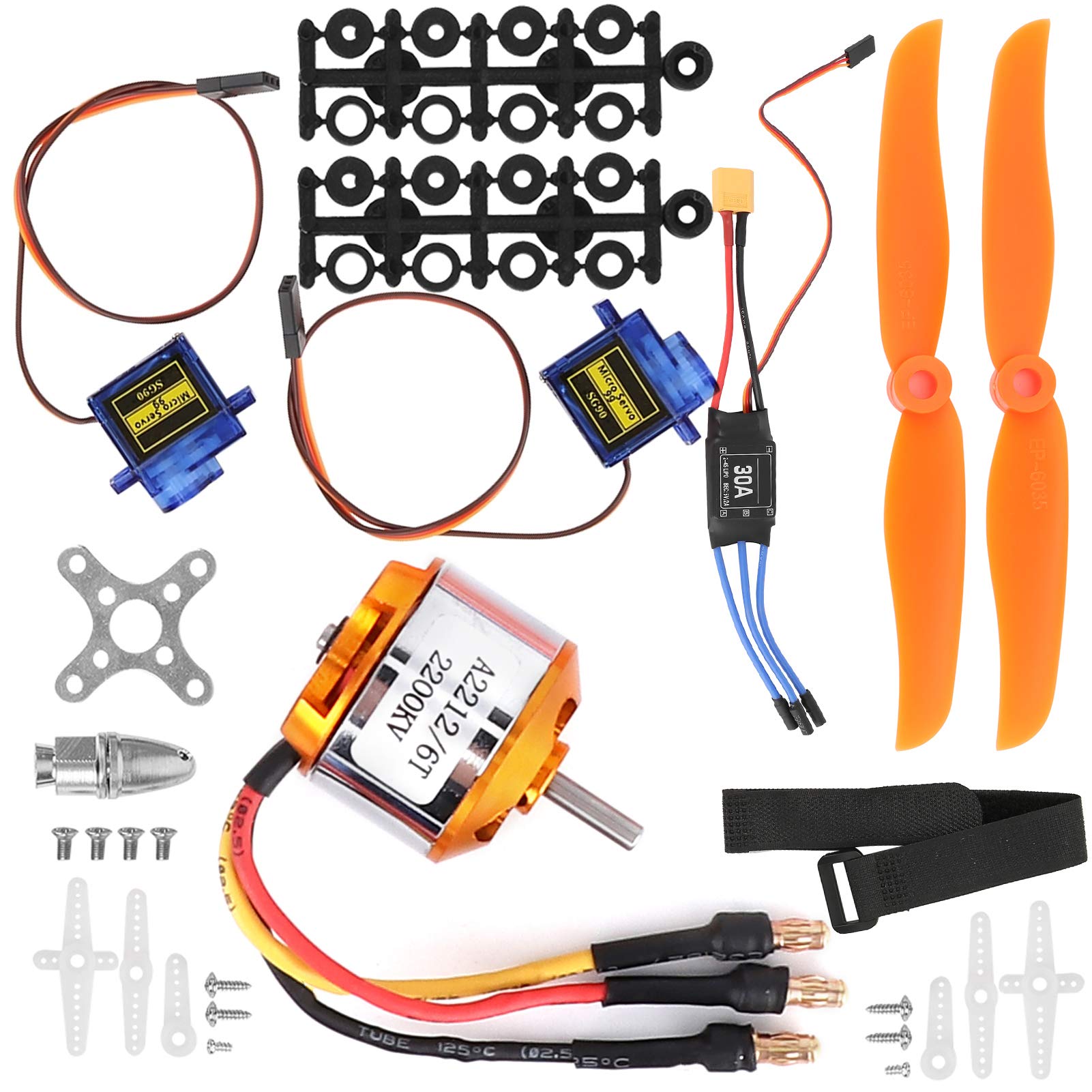 High Torque RC Aircraft Servo with 30A ESC (Plastic & Metal) - Compatible with Lithium Batteries for Kids & Adults - Perfect for DIY RC Plane, Drone, and Helicopter Projects