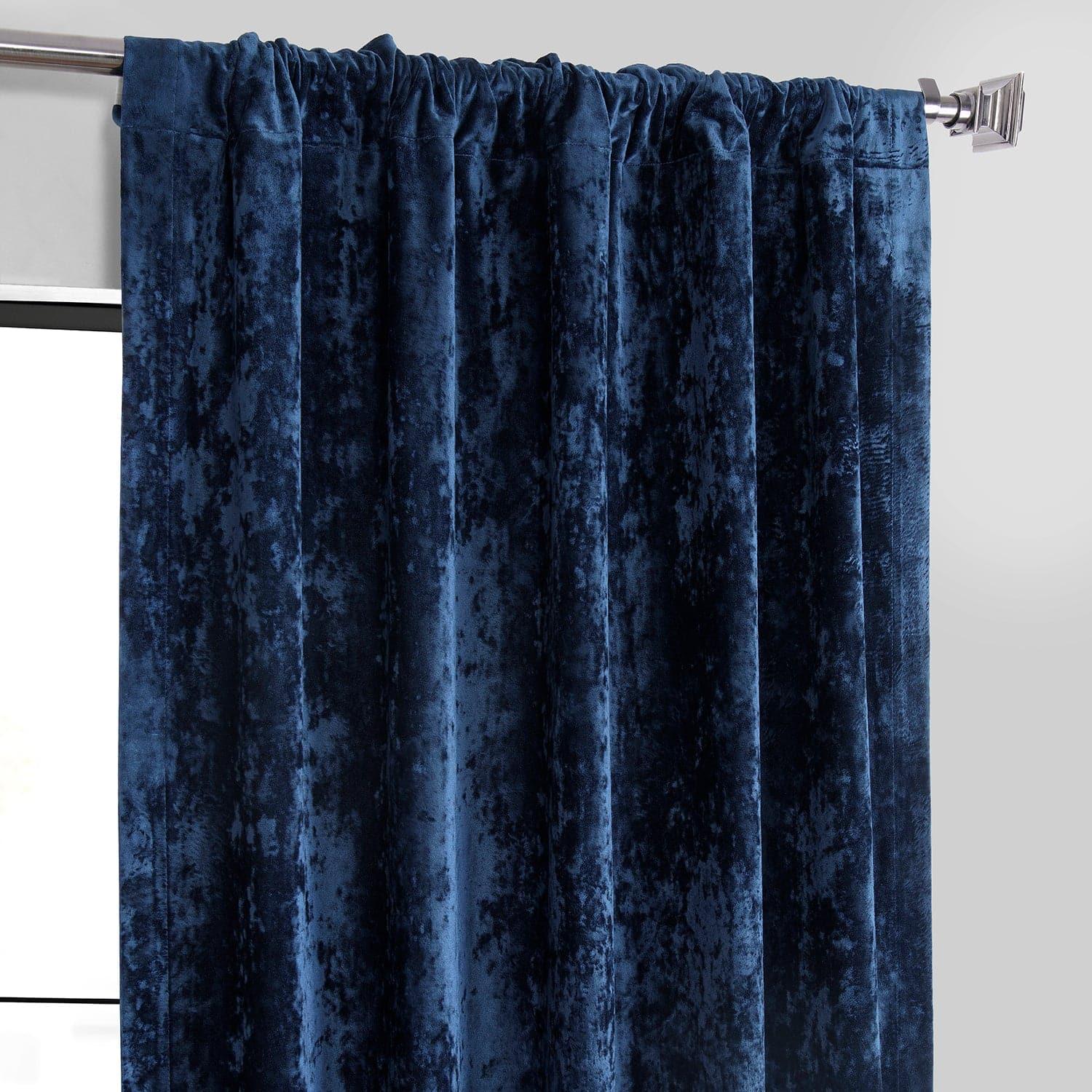 Sapphire Blue Velvet Blackout Curtains - Thermal Insulated Room Darkening Drapes for Bedroom & Living Room - Noise Reducing & Energy Efficient Window Treatments