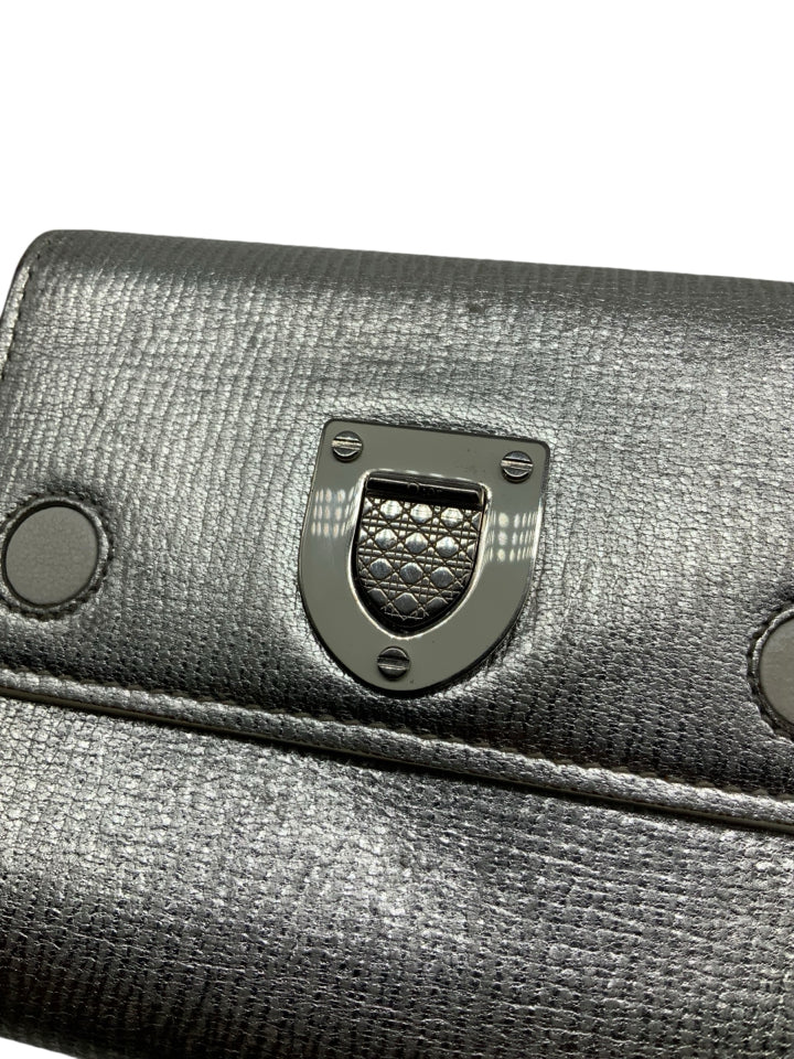 Christian Dior Diorever Metallic Tri Fold Wallet - Luxury Designer Wristlet Clutch for Women | Perfect for Evening Parties, Weddings & Special Occasions