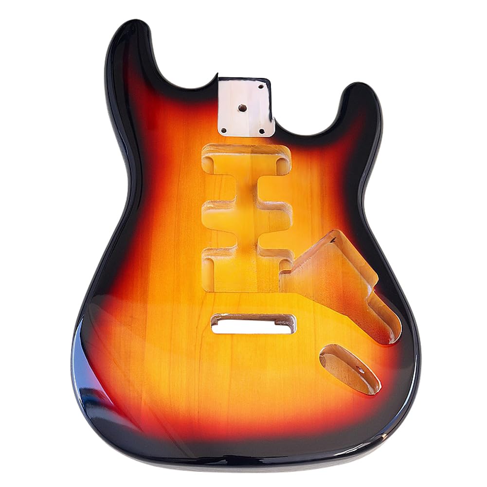 Premium Poplar Electric Guitar Body for Fender ST Strat - HSS Pickup Routing, Glossy Sunset Finish, 56mm Thickness | Perfect for DIY Guitar Builds & Custom Upgrades