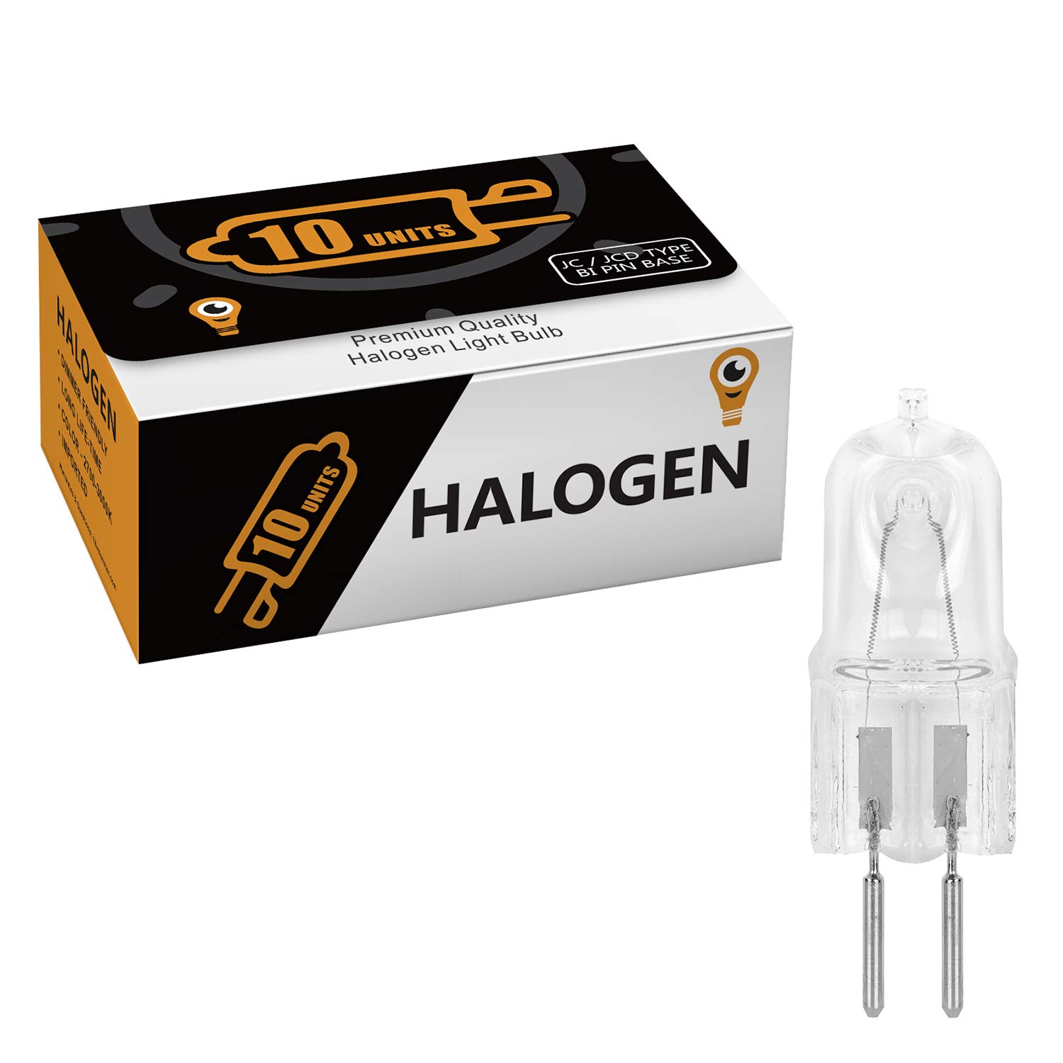 10 Pack Clear Dimmable T4 Q50/GY6.35/CL 50W 120V Halogen Light Bulbs - GY6.35 Base for Under Cabinet Lighting, Kitchen, Bathroom Mirror & Ceiling - Perfect for Aroma Wax Melters & Electric Warmers