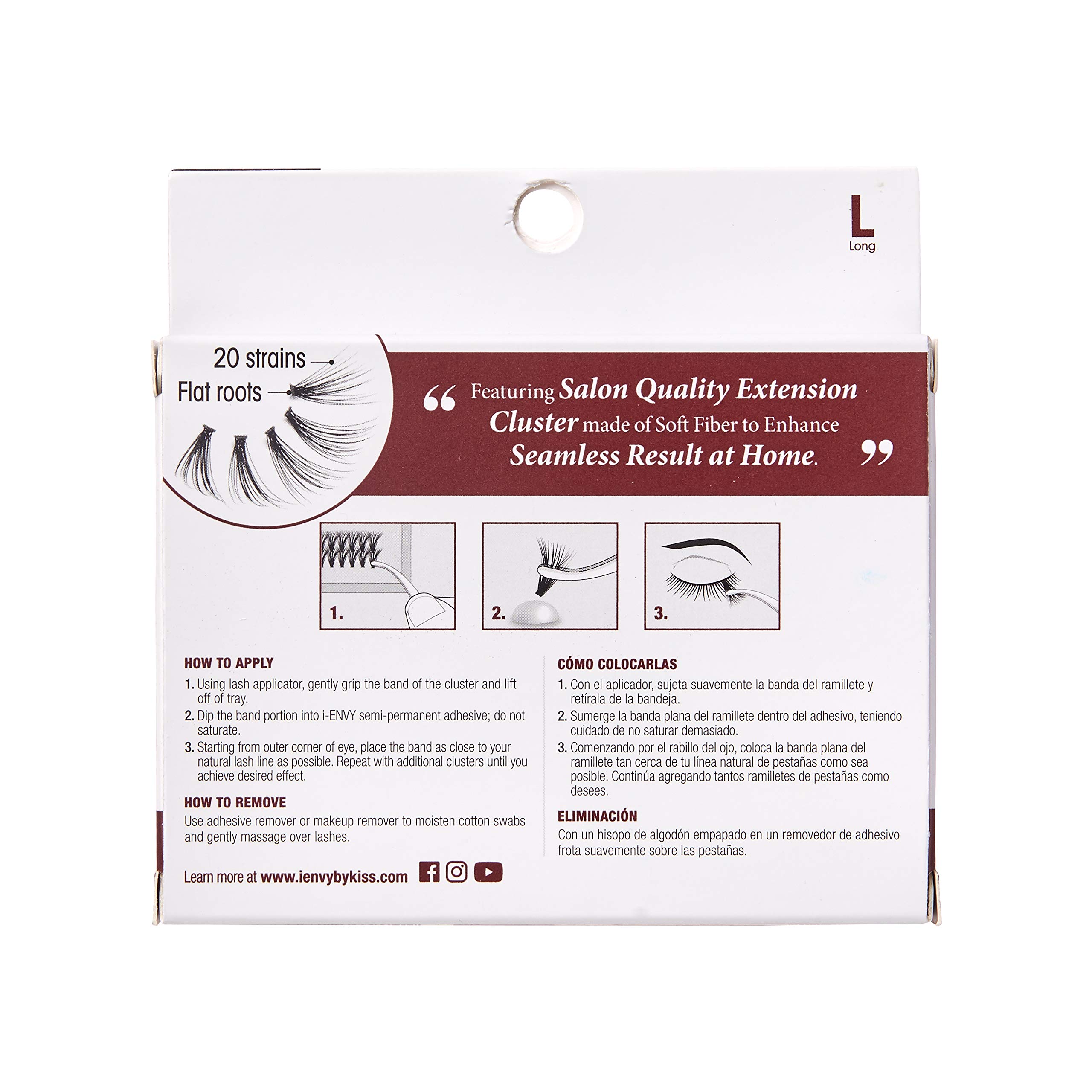 i-ENVY 20D Cluster Eyelash Extensions - Long Length, 2 Pack, Flat Root for Seamless DIY Application | Perfect for Natural Volume & Everyday Glam Makeup Looks