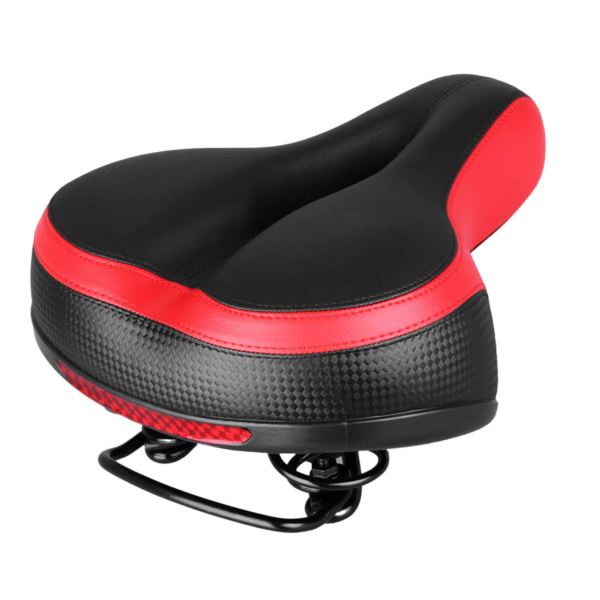 LIOOBO Universal Comfort Bike Saddle - Wide Padded No Nose Bicycle Seat for Men & Women, Reflective Road & Mountain Bike Seat Cushion - Ideal for Commuting, Long Rides & Outdoor Cycling