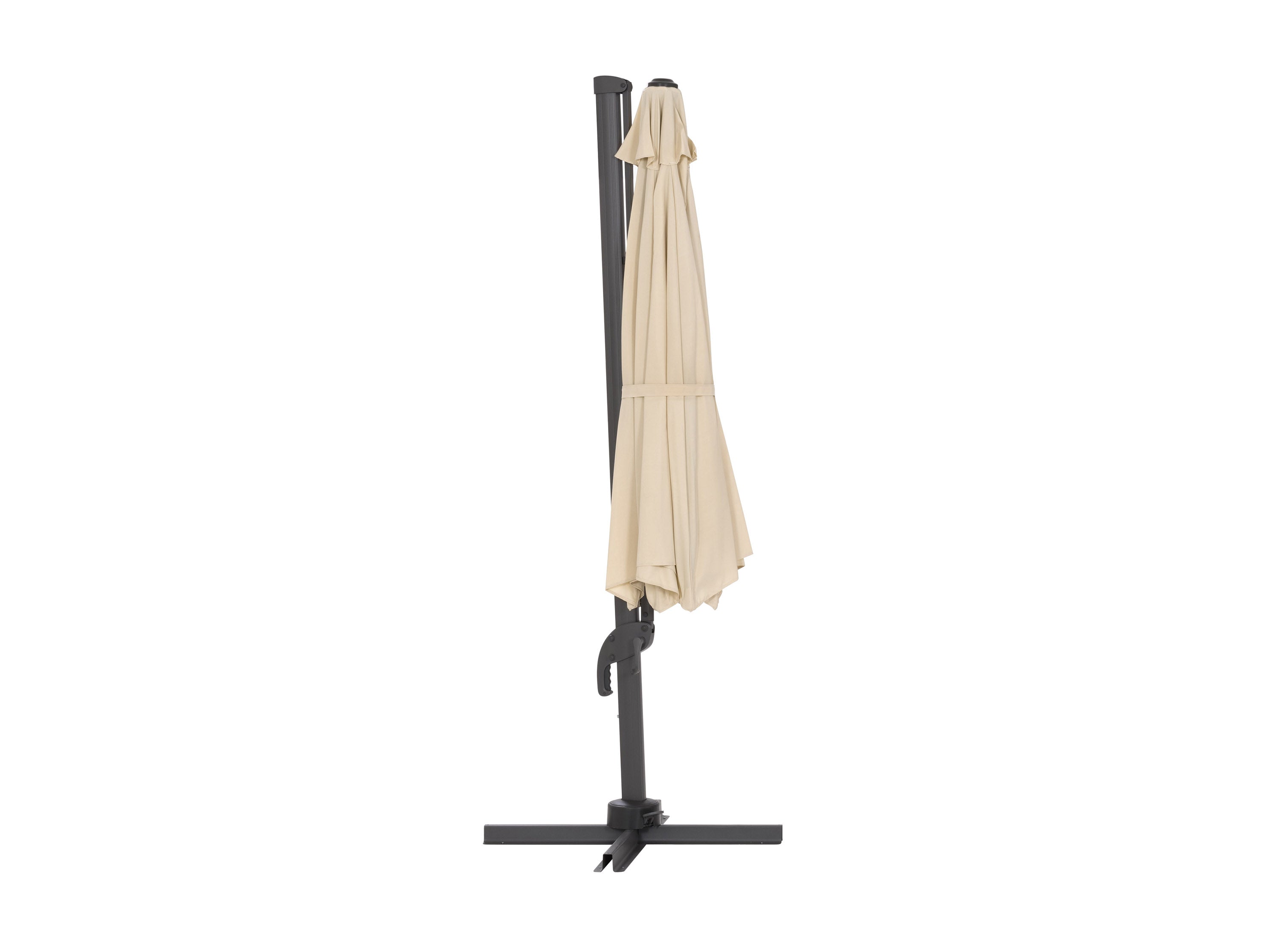 11.5ft Deluxe Offset Patio Umbrella in Warm White - Perfect for Poolside, Backyard, and Outdoor Dining Areas