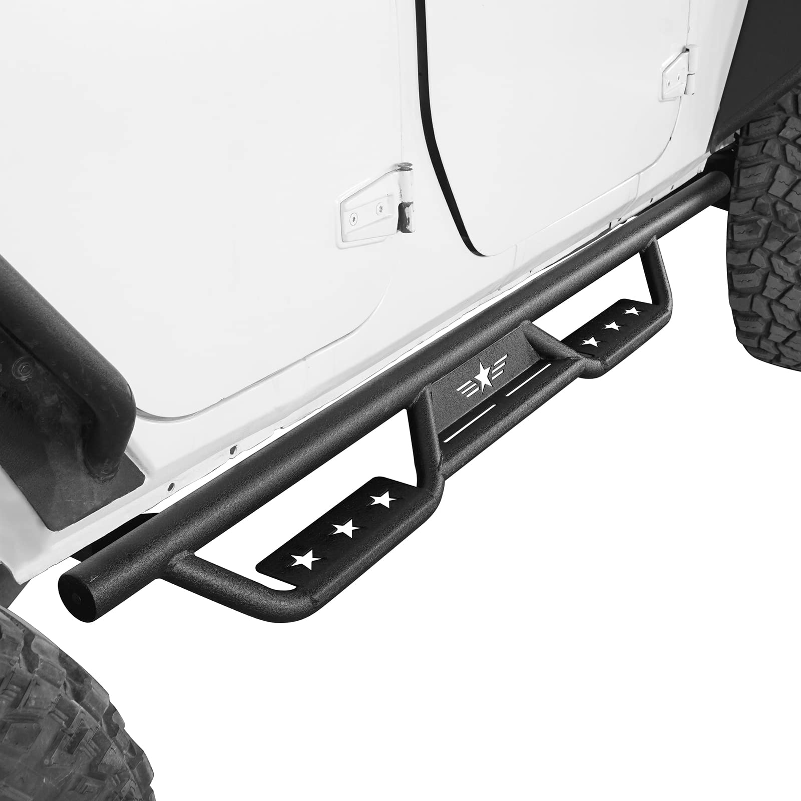 Hooke Road Wrangler JK Running Boards for 2007-2018 Jeep Wrangler JK Unlimited 4 Door - Heavy Duty Side Steps Nerf Bars with Anti-Slip Surface | Perfect for Off-Roading, Daily Commuting & Enhanced Vehicle Access
