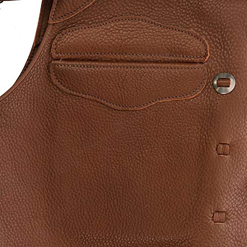 NRS Ranch Hand Top Grain Leather Chaps for Cowboy Work & Horse Riding – Durable & Comfortable for Ranch, Rodeo & Outdoor Activities
