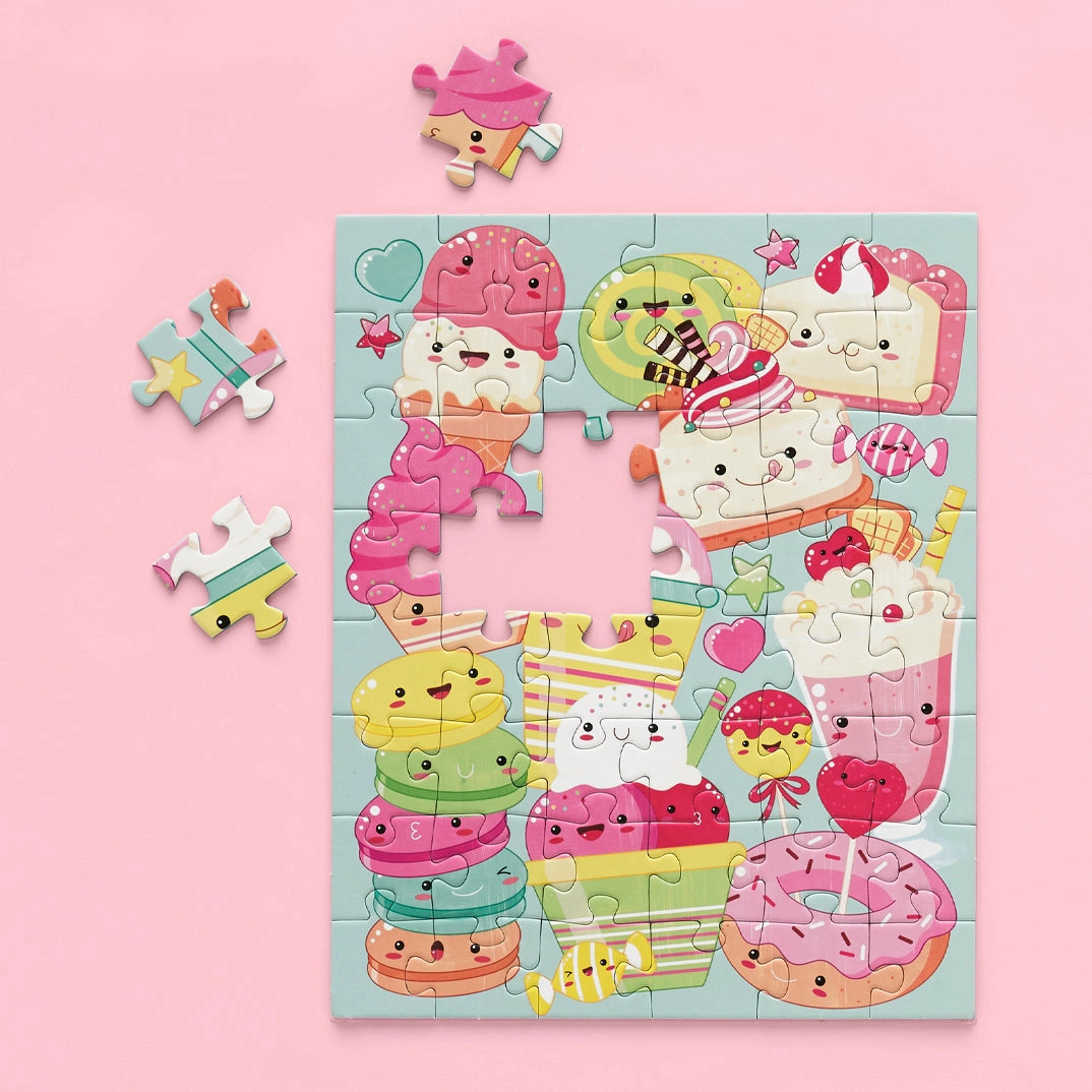 Yummy Yummy 48-Piece Puzzle Snacks - Fun & Educational Snack Puzzles for Kids - Perfect for Birthday Parties, Classroom Activities & Family Game Nights