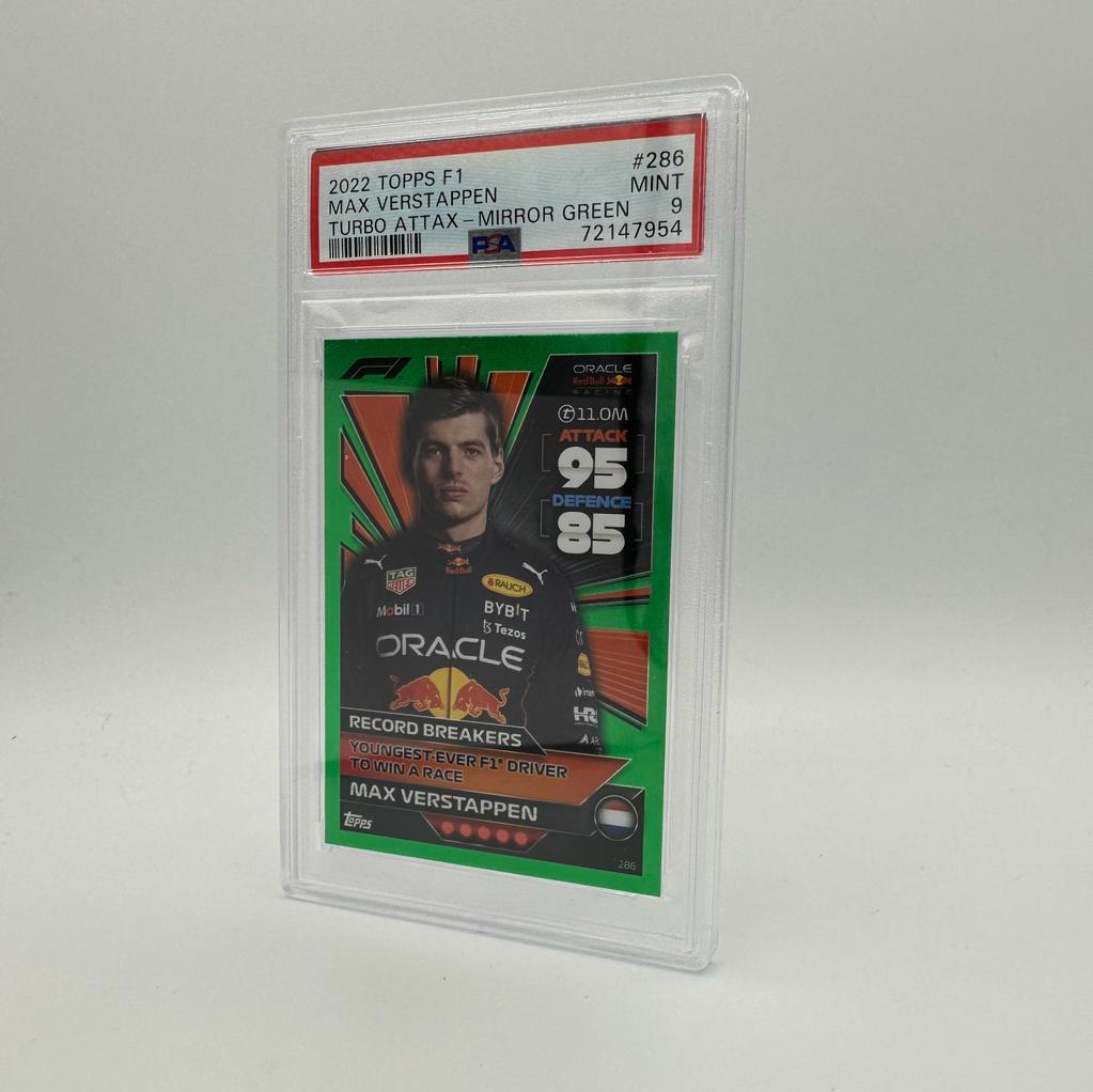 PSA 9 Graded Max Verstappen Turbo Attax 2022 Trading Card Set of 5 Limited Edition /500 - Perfect for F1 Collectors, Sports Memorabilia Enthusiasts & Racing Fans Display