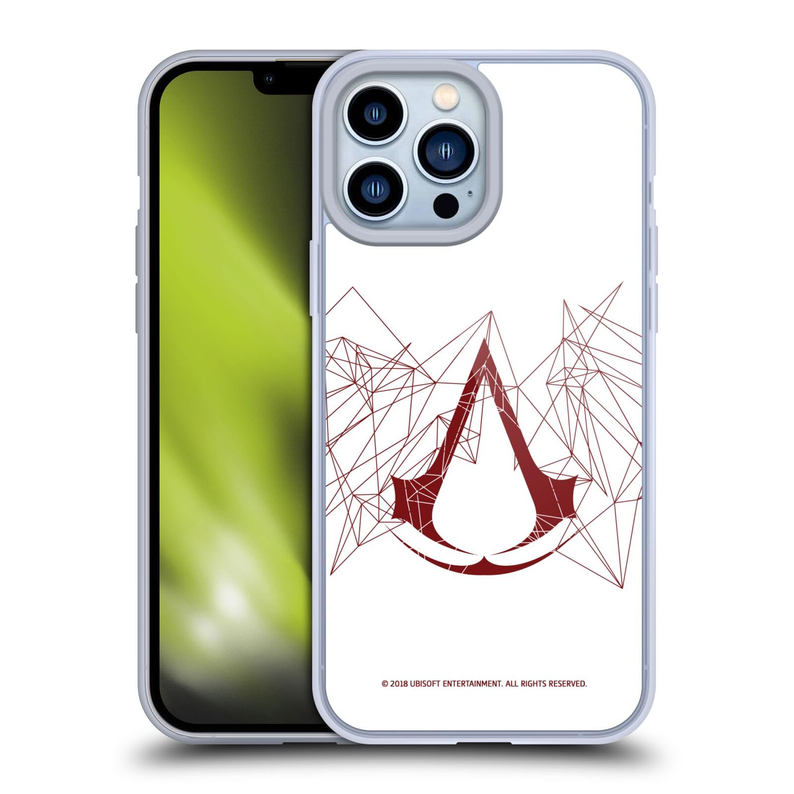 Officially Licensed Assassin's Creed Geometric Logo Soft Gel Phone Case for Apple iPhone 13 Pro Max - Durable Protection & Stylish Gaming Design for Fans | Perfect for Everyday Use, Gaming Events & AC Cosplay