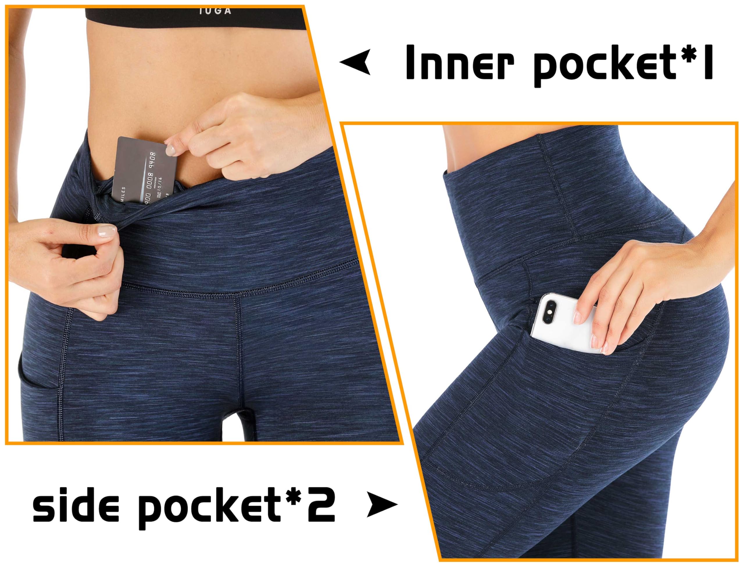 High Waisted Yoga Pants for Women with Pockets - Breathable Workout Capri Leggings for Running, Gym & Lounge | IUGA Women's Activewear