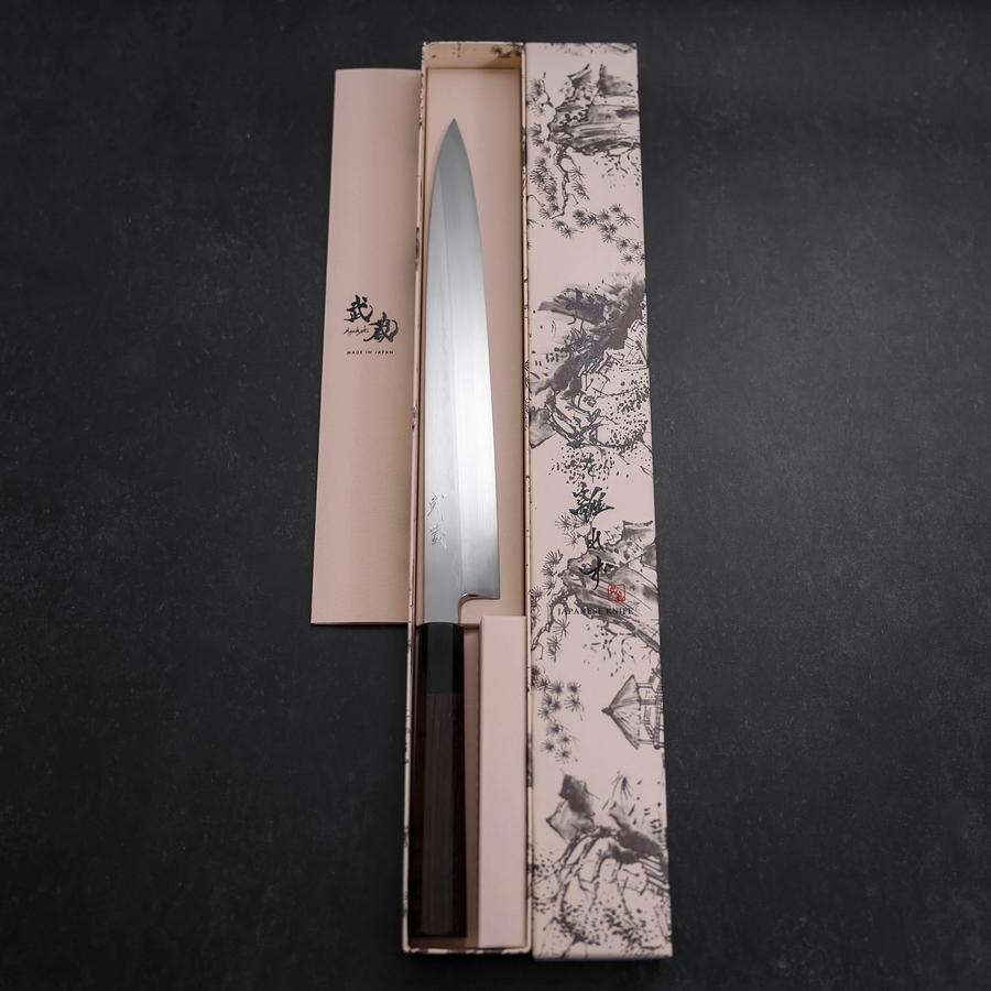Premium Yanagiba Sushi Knife 270mm - White Steel #2 Honyaki Blade with Buffalo Ebony Handle - Perfect for Sushi Chefs & Japanese Cuisine Preparation
