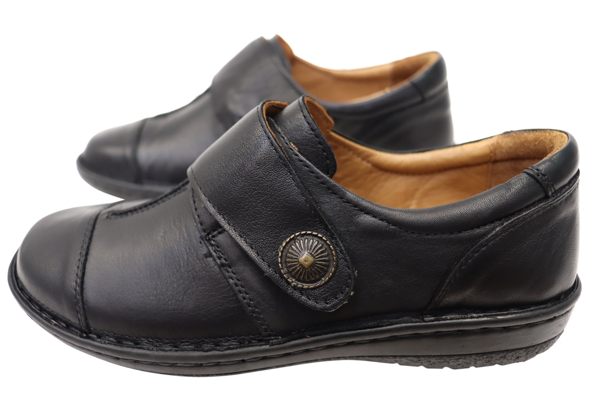 Planet Shoes Bower Women's Comfortable Adjustable Strap Leather Flats - Perfect for Work, Travel & Everyday Wear