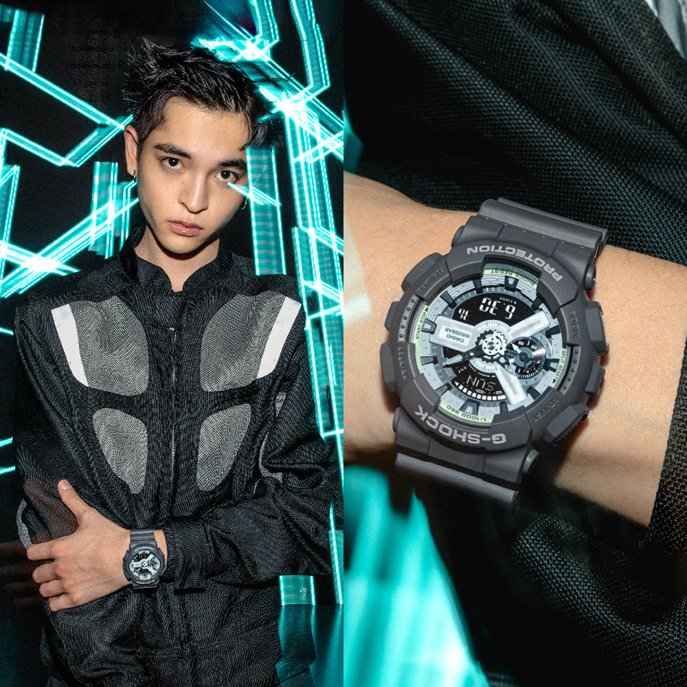 G Shock GA110HD 8A Hidden Glow Watch - Digital Sport Watch for Men with Illuminating Display, Shock Resistant & Waterproof - Perfect for Outdoor Activities, Running & Nighttime Use
