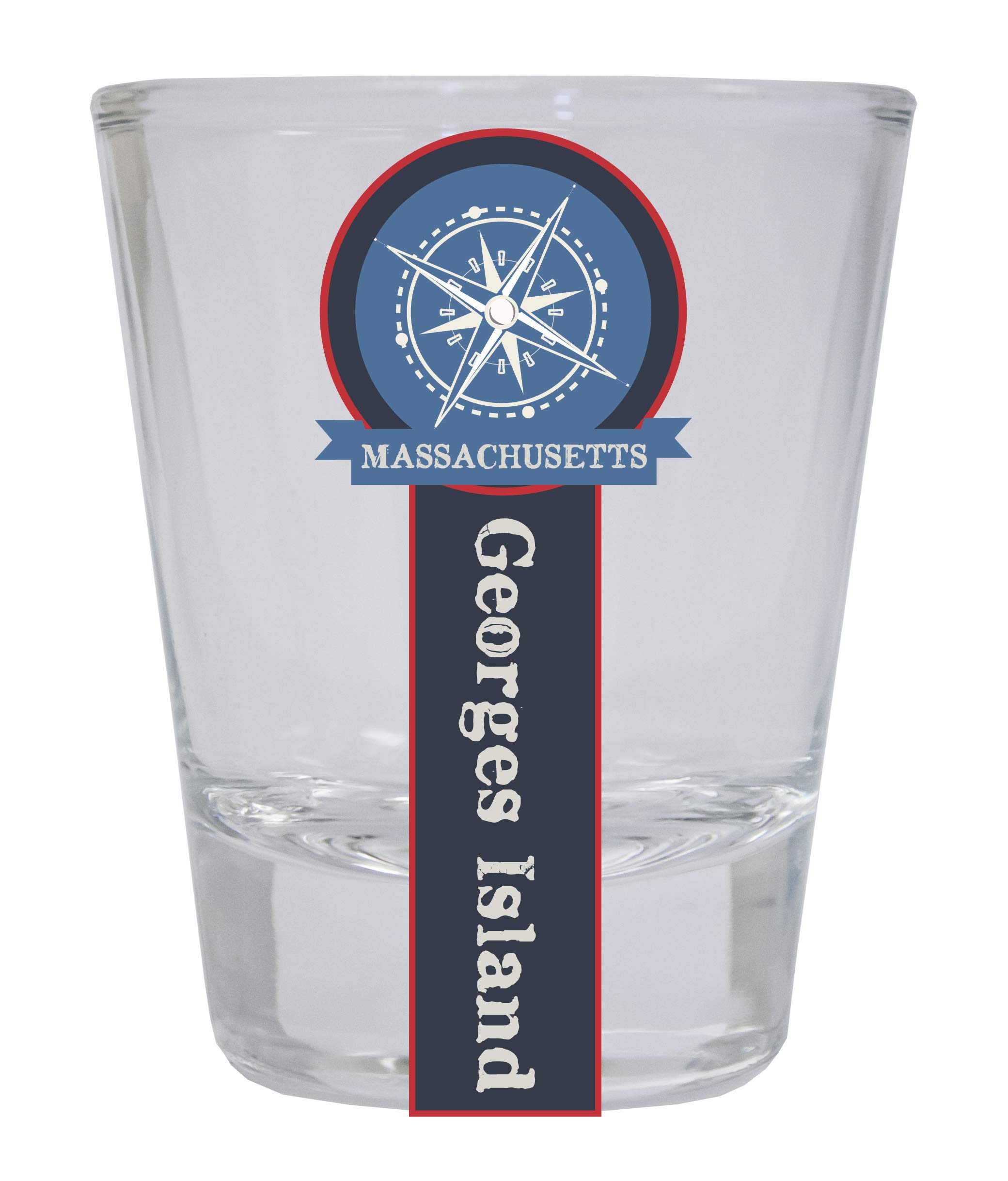 Georges Island Massachusetts Nautical Souvenir Round Shot Glass - Boston Harbor Themed Collectible Drinking Cup for Whiskey, Bourbon & Liquor - Perfect for Maritime Enthusiasts, Bar Decor & Gift Giving