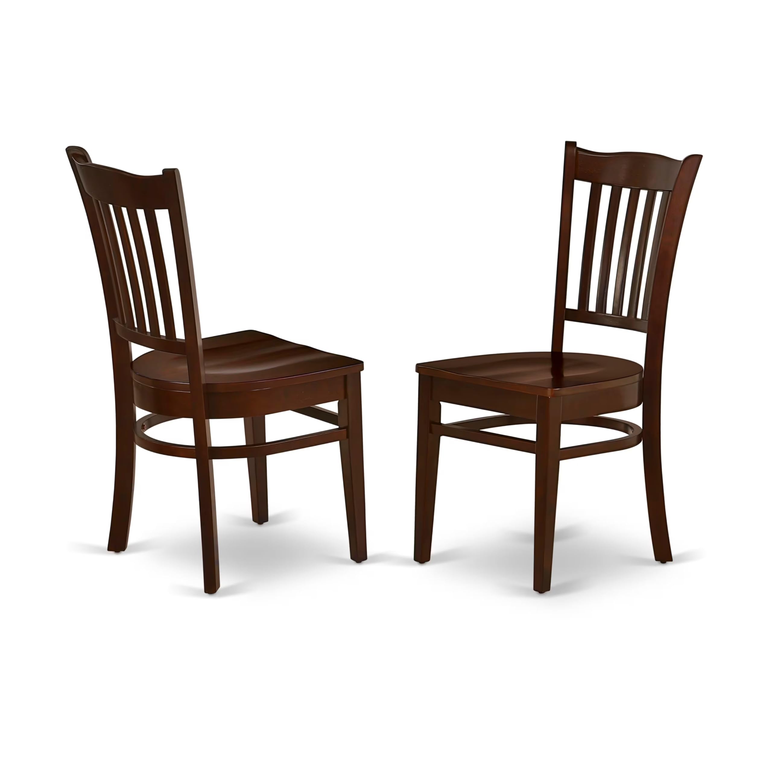 East West Furniture DMGR3-MAH-W 3-Piece Round Drop Leaf Kitchen Table Set with 2 Chairs for Small Spaces - 42x42 Inch Mahogany Dining Table - Perfect for Apartments, Breakfast Nooks & Cozy Kitchens
