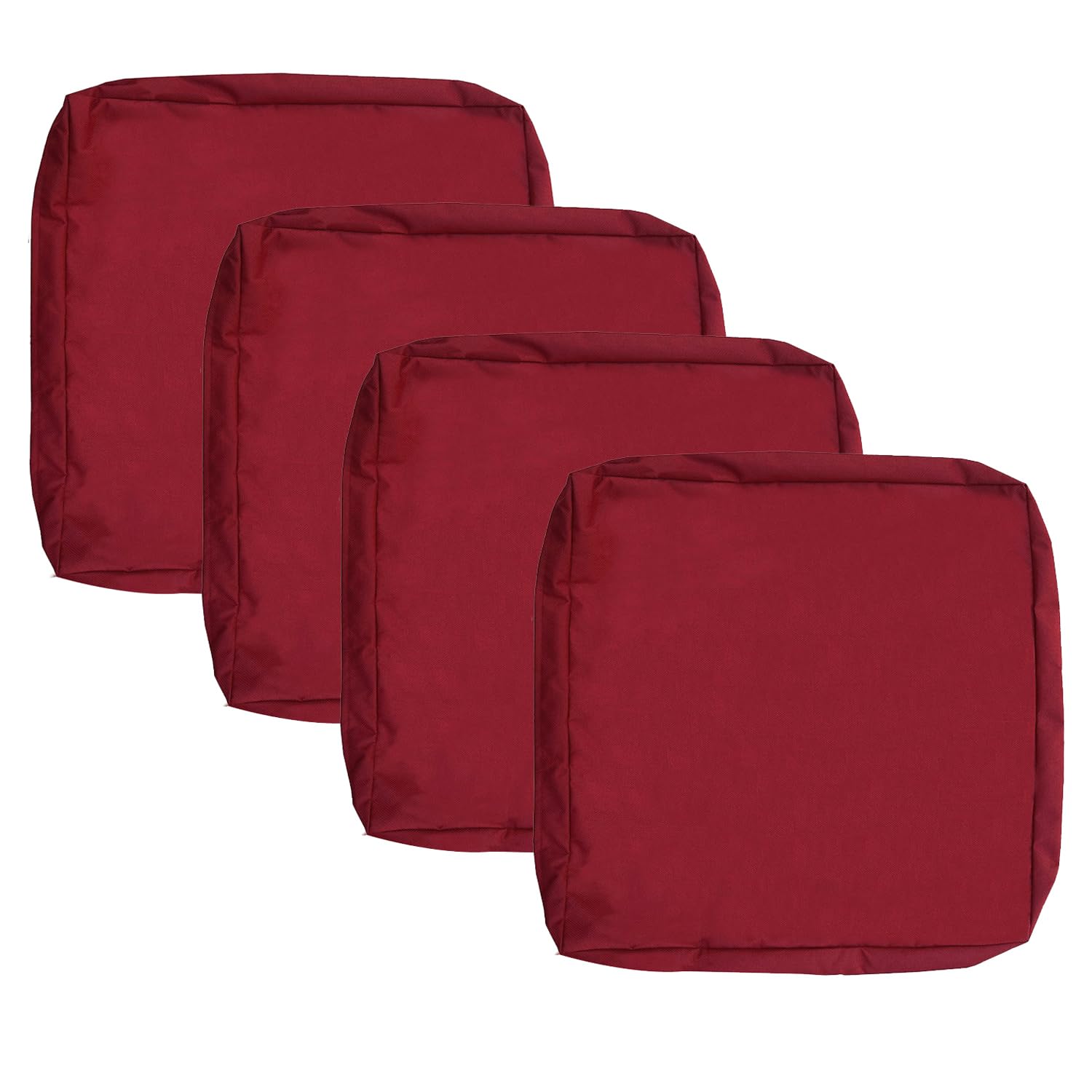 Oslimea 25x27x5 Inch Waterproof Outdoor Patio Cushion Covers - 4 Pack Washable Replacement Slipcovers for Sofa, Couch & Chair - Indoor/Outdoor Furniture Protector (Red) - Perfect for Backyard, Deck, Poolside & Patio Furniture
