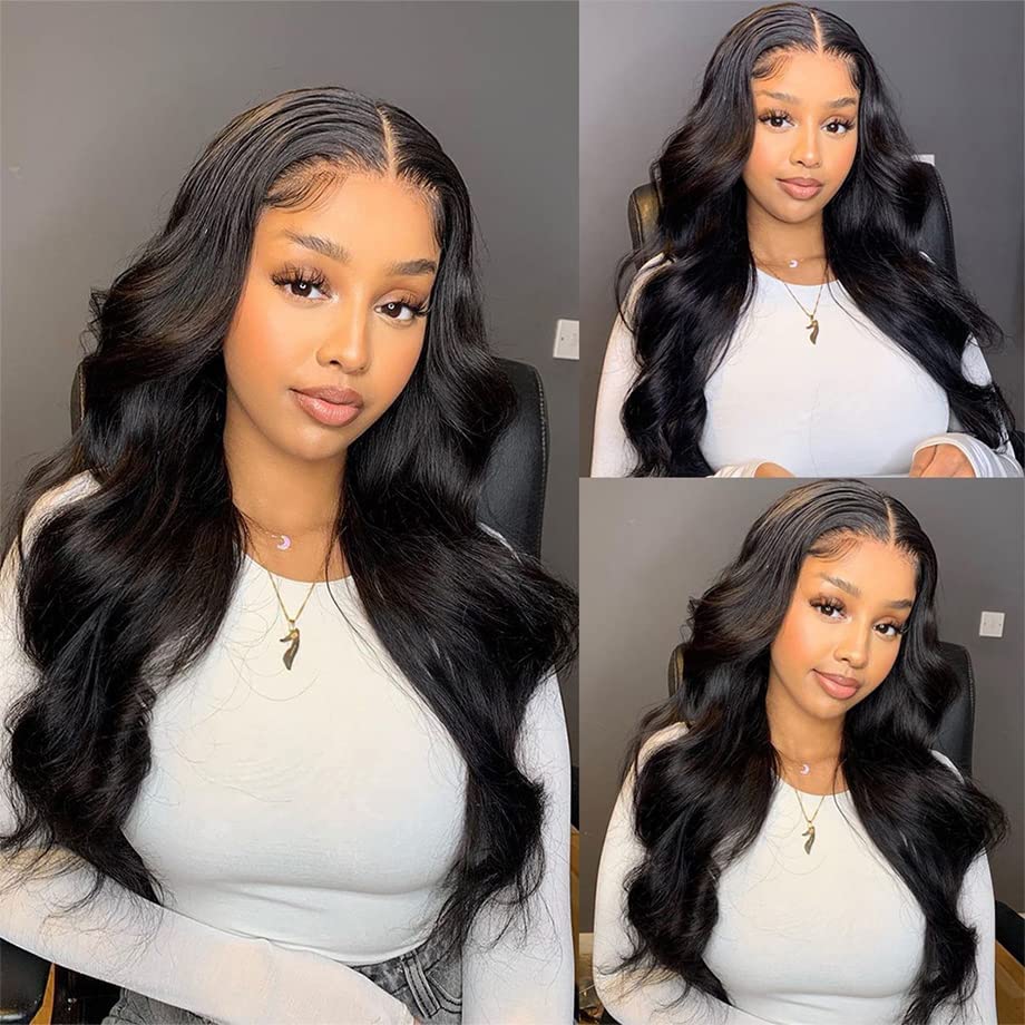 360 Body Wave Full Lace Frontal Wigs Human Hair 180 Density HD Transparent Brazilian Virgin Hair Wigs with Baby Hair for Black Women - 28 Inch Natural Color | Perfect for Daily Wear, Special Occasions & Protective Hairstyles