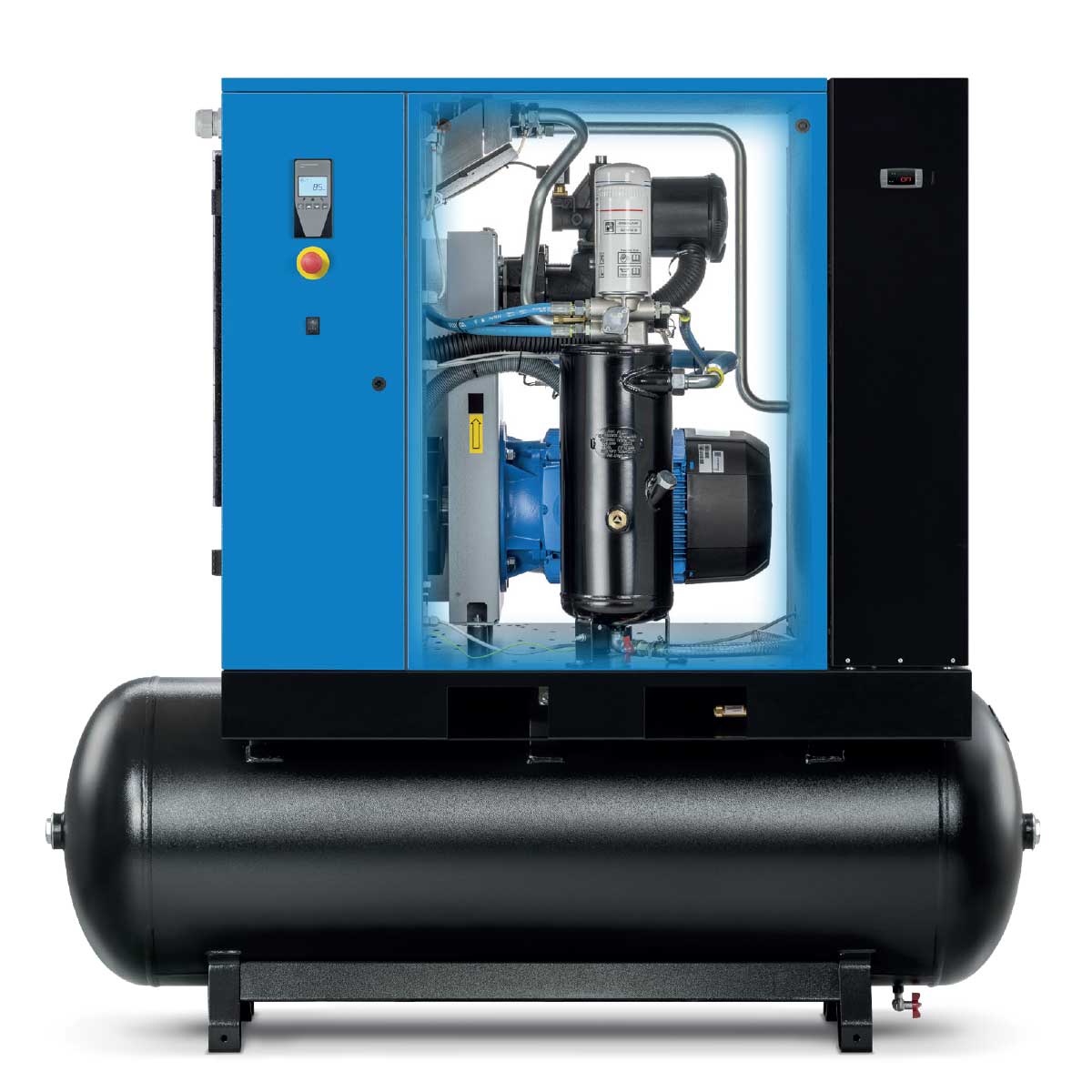 New ABAC AS B Rotary Screw Air Compressor with Dryer - 150PSI, 10HP, 131 Gallon, 3 Phase 230/460V - Ideal for Industrial Workshops & Automotive Repair Shops