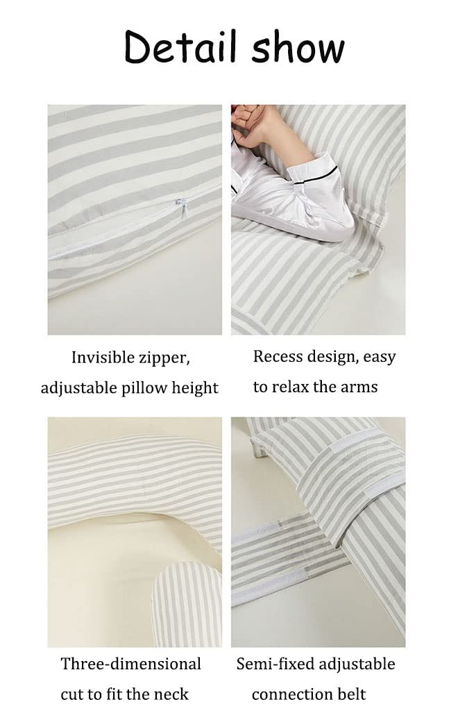 U-Shaped Pregnancy Pillow - Full Body Maternity Support Pillow with Detachable Cotton Cover for Back, Neck & Belly Pain Relief - Perfect for Sleeping Comfort During Pregnancy & Postpartum Recovery