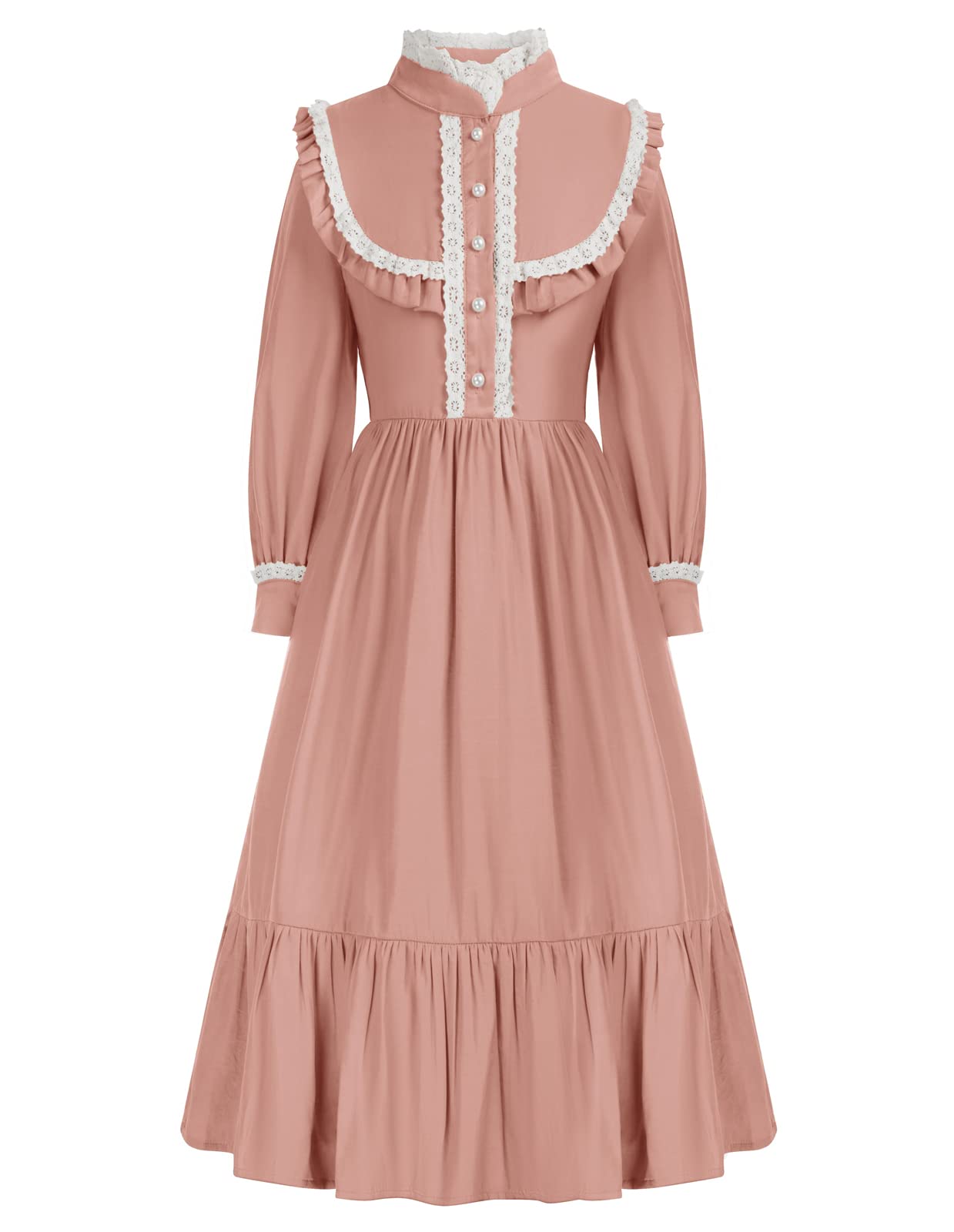 Scarlet Darkness Pioneer Dresses for Girls - 1800s Victorian Colonial Costume for Kids | Historical Reenactment, Halloween & Theater Performances