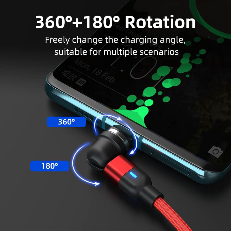 BITHAI 2-Pack Magnetic Charging Cable (1.6ft & 10ft) - USB C, Micro USB & Lightning Compatible - Fast Charging for iPhone, Samsung & Android - Perfect for Home, Office & Travel