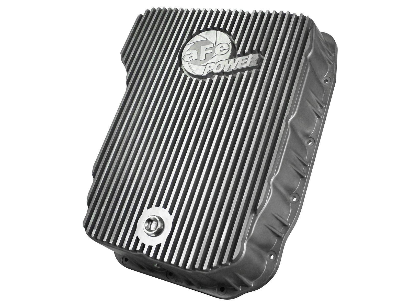 aFe Power 46-70060 Raw Aluminum Transmission Pan for Dodge Diesel Trucks - Heavy-Duty Performance Upgrade for Towing & Off-Road Use
