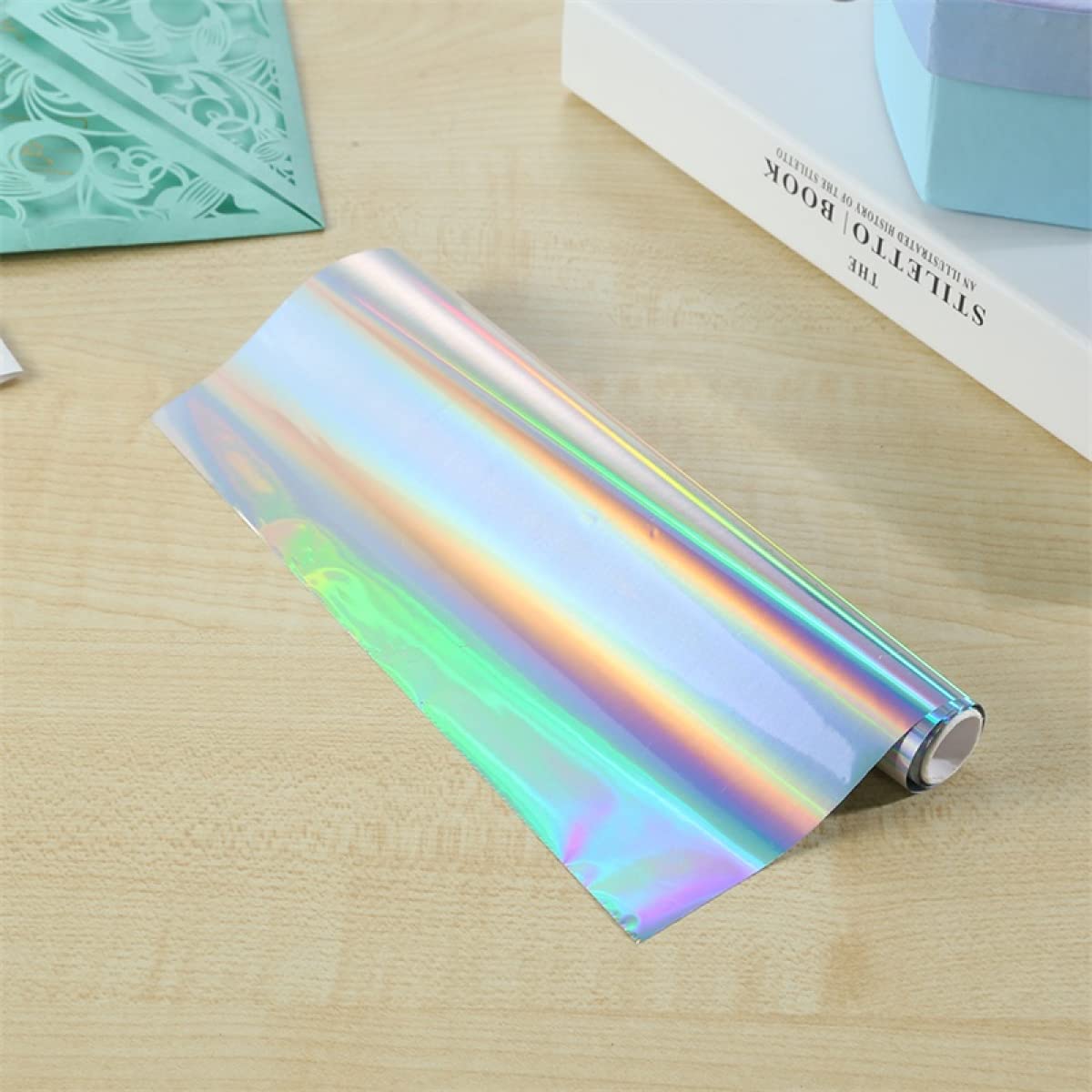5Pcs Glimmer Hot Foil Roll - 19cm x 5m Metallic Variety Pack with Diamond Colors | Laser Printer & Laminator Compatible | Toner Reactive Foil for Scrapbooking, Card Making, DIY Paper Crafts & Gift Wrapping