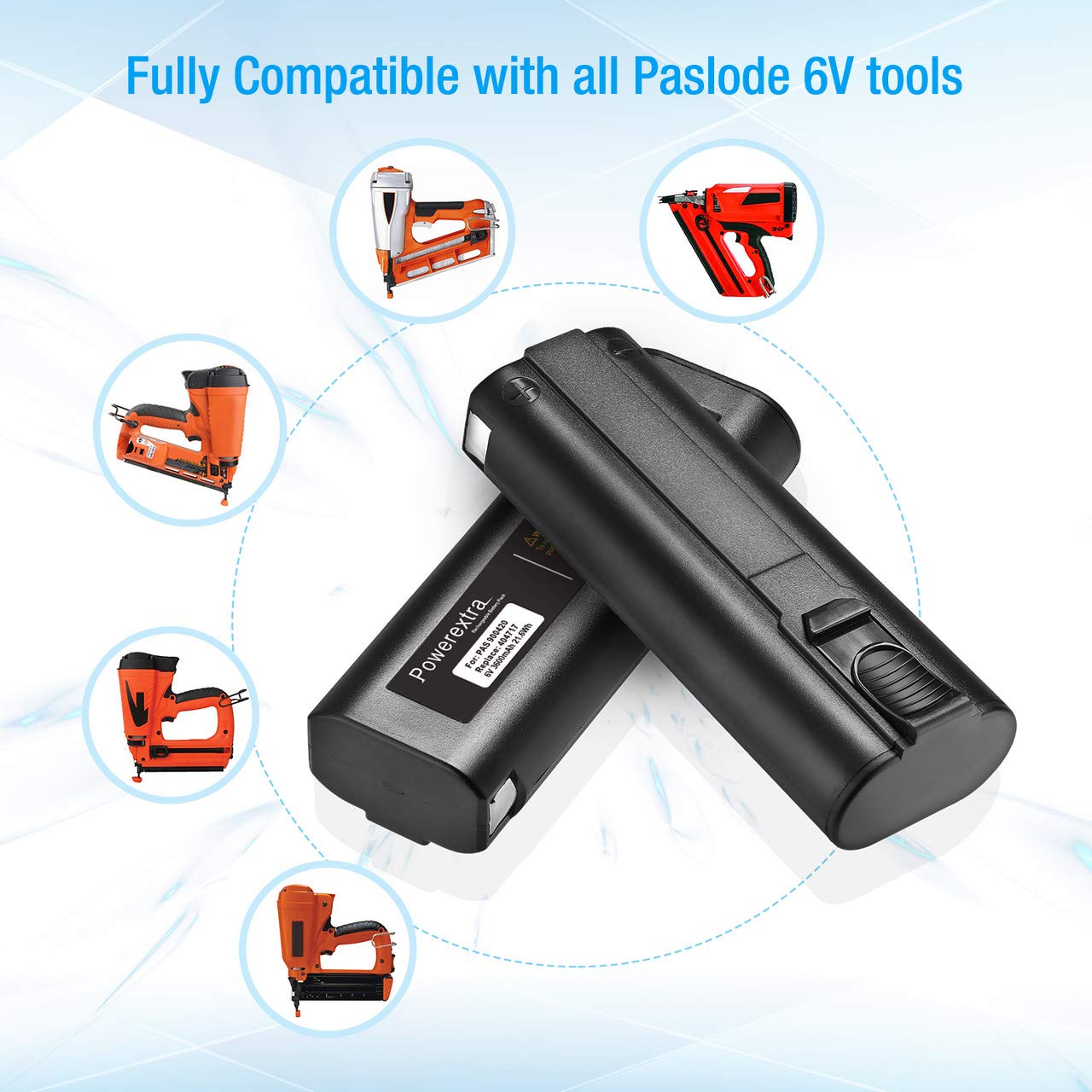 2 Pack 6V 3600mAh Rechargeable NiMH Battery Replacement for Paslode Cordless Nail Guns - Perfect for Construction, Roofing & Framing Projects