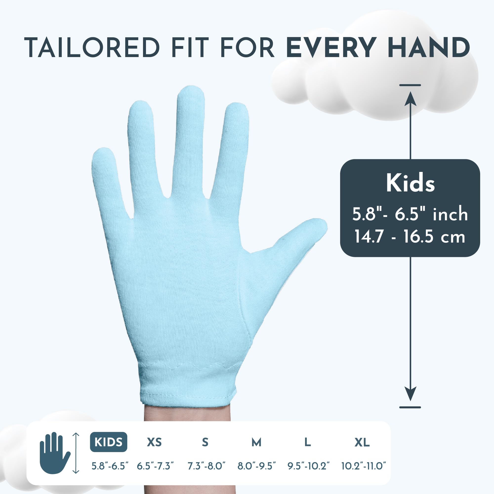 Gaxcoo 7 Pairs Kids Moisturizing Gloves for Dry Hands & Eczema Relief | 100% Premium Cotton Overnight Lotion Treatment for Children (2-5 Years) | Reusable Hand Care for Boys & Girls with Free Washing Bag | Perfect for Nighttime Skincare & Dermatitis Protection